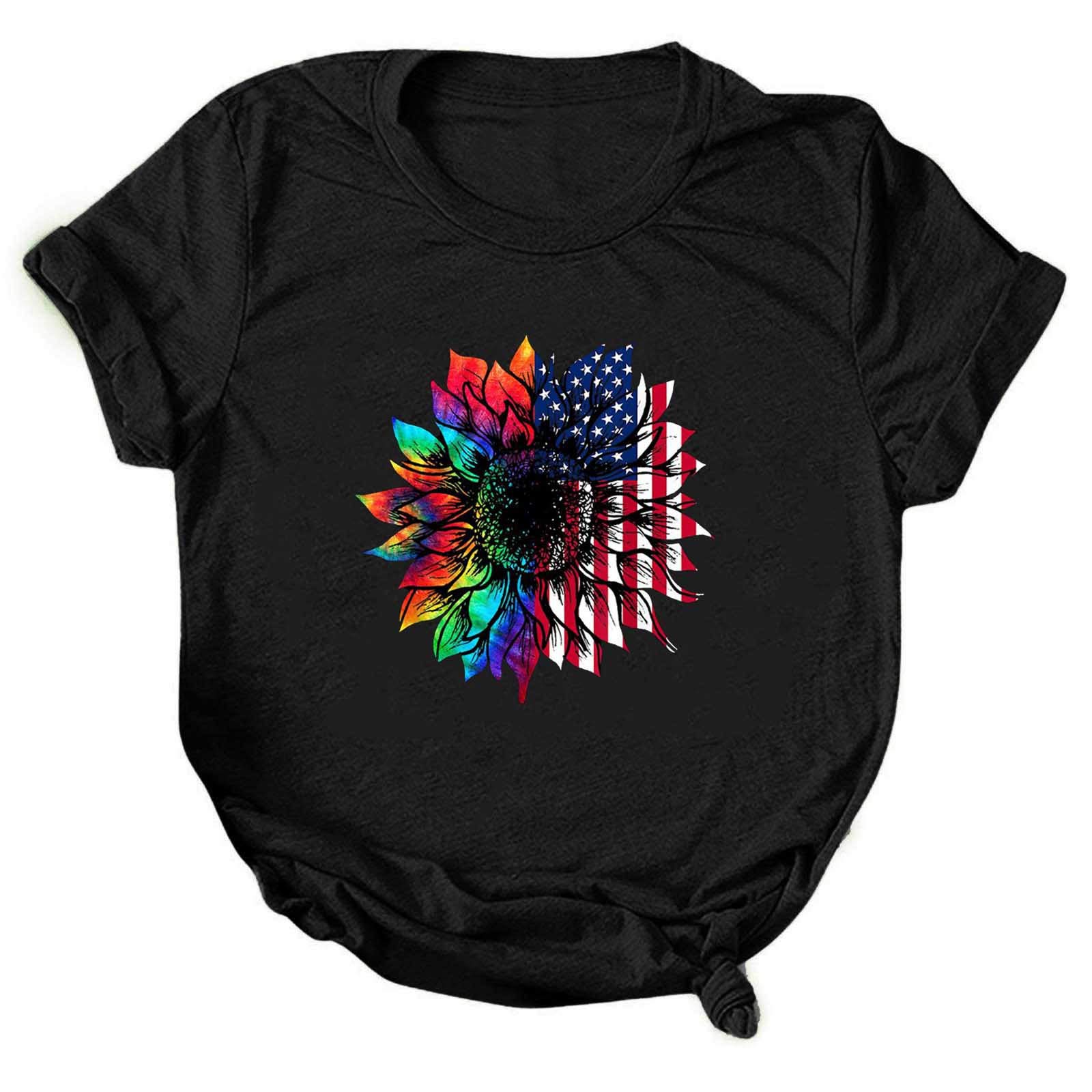 Women's Printed Casual Loose Round Neck Short Sleeve T-Shirt - Breathable Workout Top & Everyday Blouse for Gym, Yoga, and Streetwear Fashion