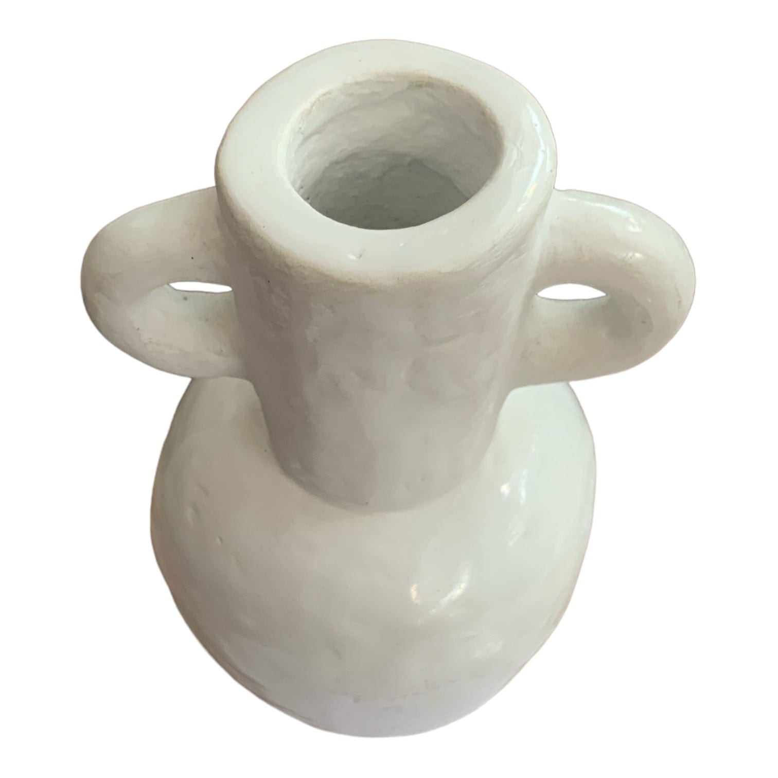 White Ceramic Bulb Vase for Flowers - Modern Minimalist Home Decor, Wedding Centerpiece, Office Desk Decor