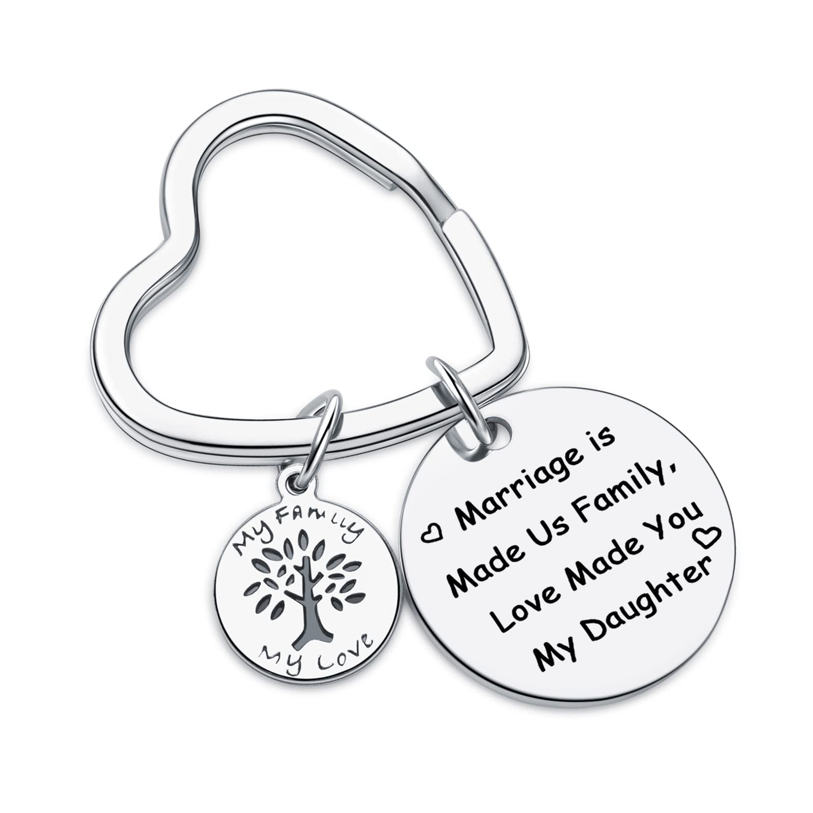 7RVZM Daughter-in-Law Birthday Gift - Sterling Silver Jewelry Keychain for Stepdaughter | Thoughtful Appreciation Present for Daughter-in-Law | Perfect for Birthdays, Holidays & Special Occasions
