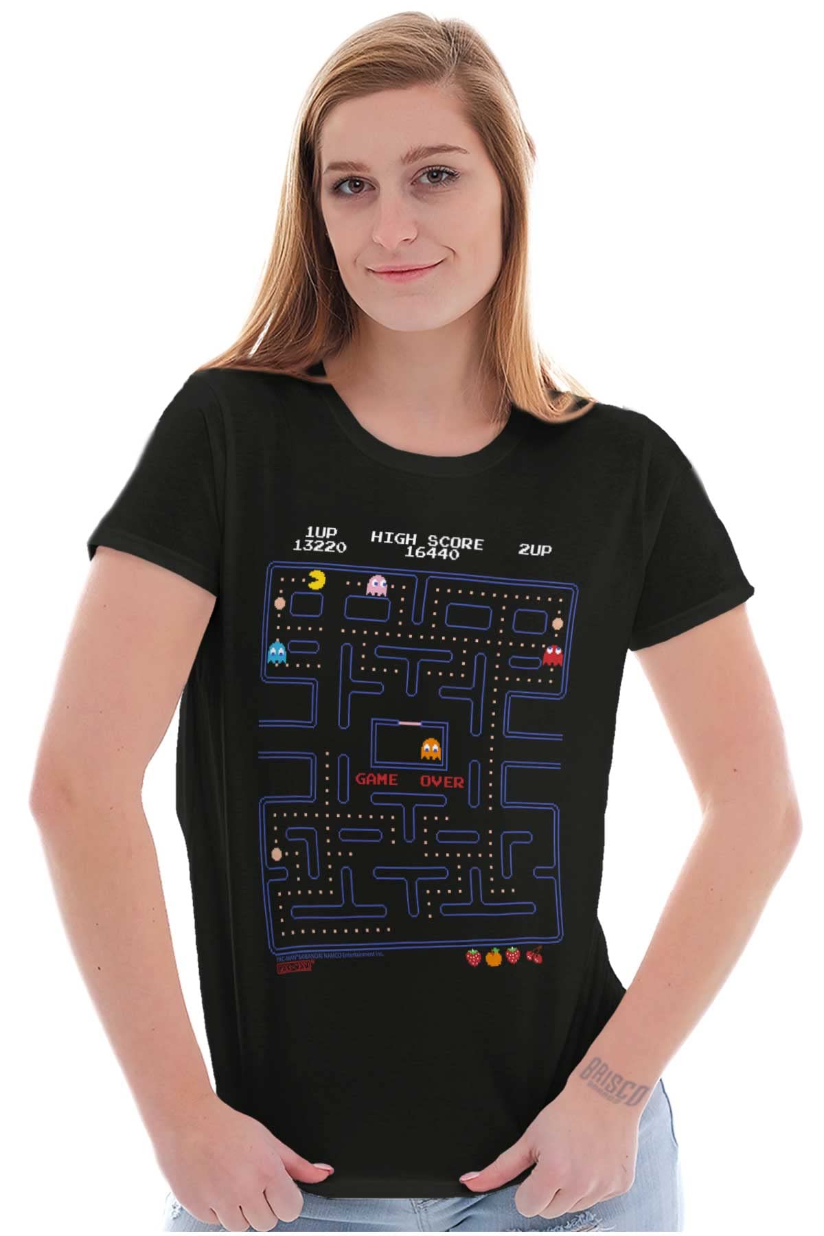 Pacman Game Over Retro Video Gaming Women's Graphic Tee - Vintage Arcade Style T-Shirt for Casual Wear & Gaming Events