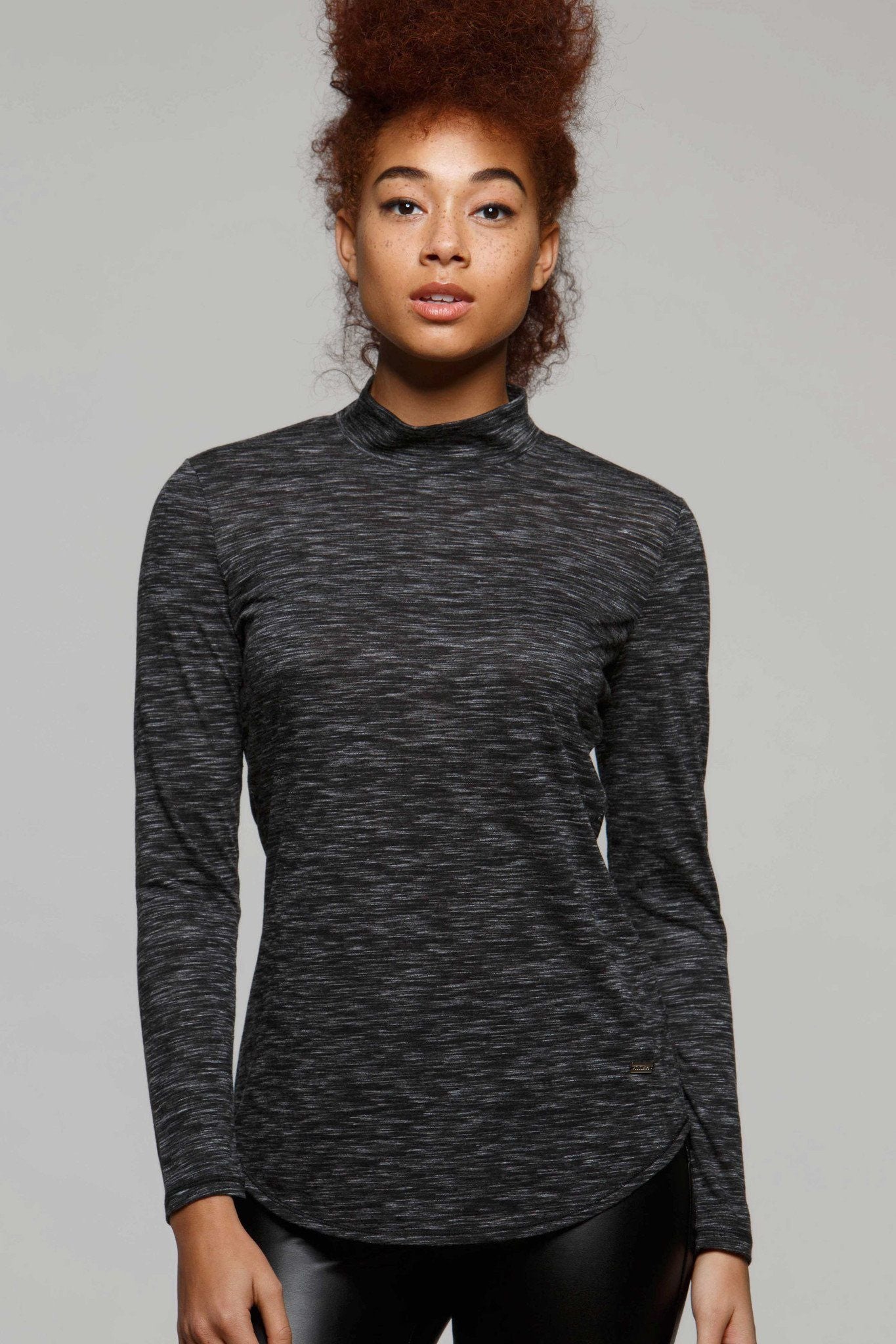 Triss Light Mock Neck Top for Women - Soft Stretch Casual Blouse - Perfect for Work, Office, and Everyday Wear