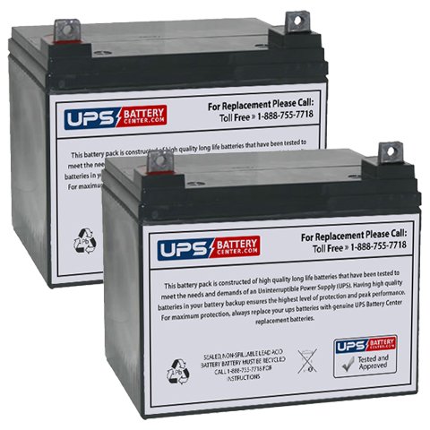 12V 35AH SLA Replacement Batteries with F6 Terminals - Compatible with Pride Dynamo, Jazzy, Jet 3, Jet 7 Power Wheelchairs (Set of 2) - Perfect for Mobility Scooters & Electric Wheelchair Backup Power