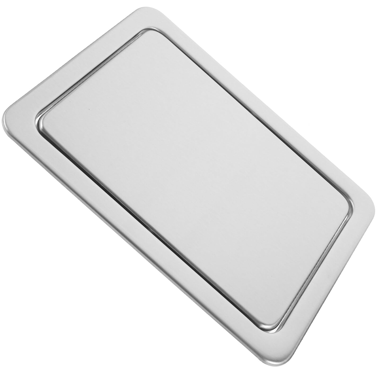 Stainless Steel Recessed Countertop Trash Chute Lid - Swing Flap Cover for Waste Disposal | Durable & Balanced Design for Kitchen, Office, or Bathroom Use