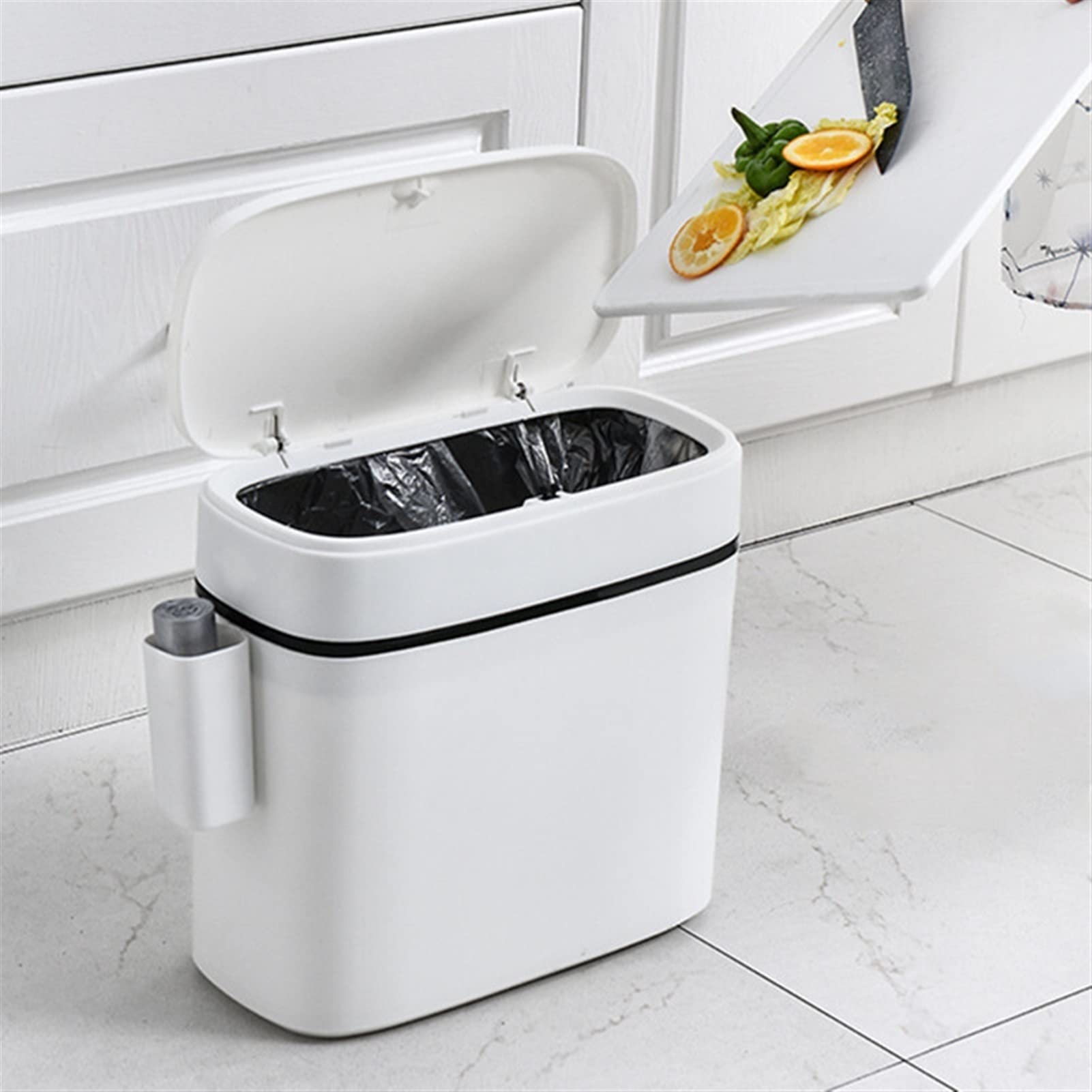 12L Modern Kitchen Trash Can with Lid - Stainless Steel Step Pedal Garbage Bin for Bathroom, Living Room & Office - Odor-Proof & Hands-Free Waste Basket for Easy Disposal