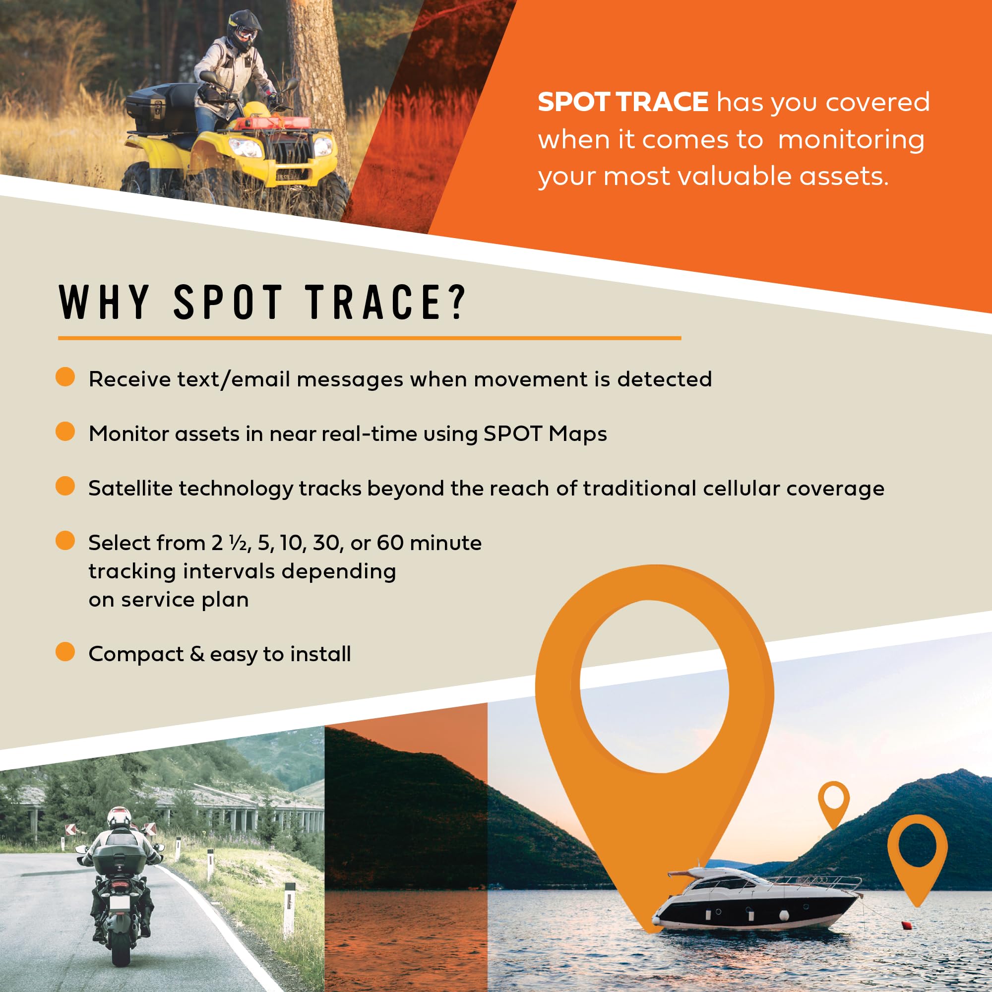 Spot Trace Satellite Tracking Device - Handheld GPS Tracker for Hiking, Camping, Cars, Kids & Outdoor Safety | Global Coverage with Globalstar Network | Perfect for Adventure, Travel & Asset Protection (Subscription Required)