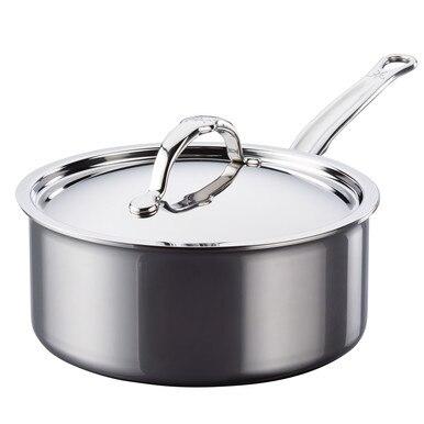 Hestan NanoBond Nonstick Covered Saucepan - 20cm/3qt Stainless Steel Cookware for Induction, Gas & Electric Stoves - Perfect for Sauces, Soups & Slow Cooking