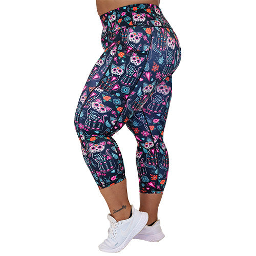 Spookitty Halloween Cat Print Leggings - Cute & Comfortable Women's Yoga Pants for Costume Party, Cosplay & Everyday Wear