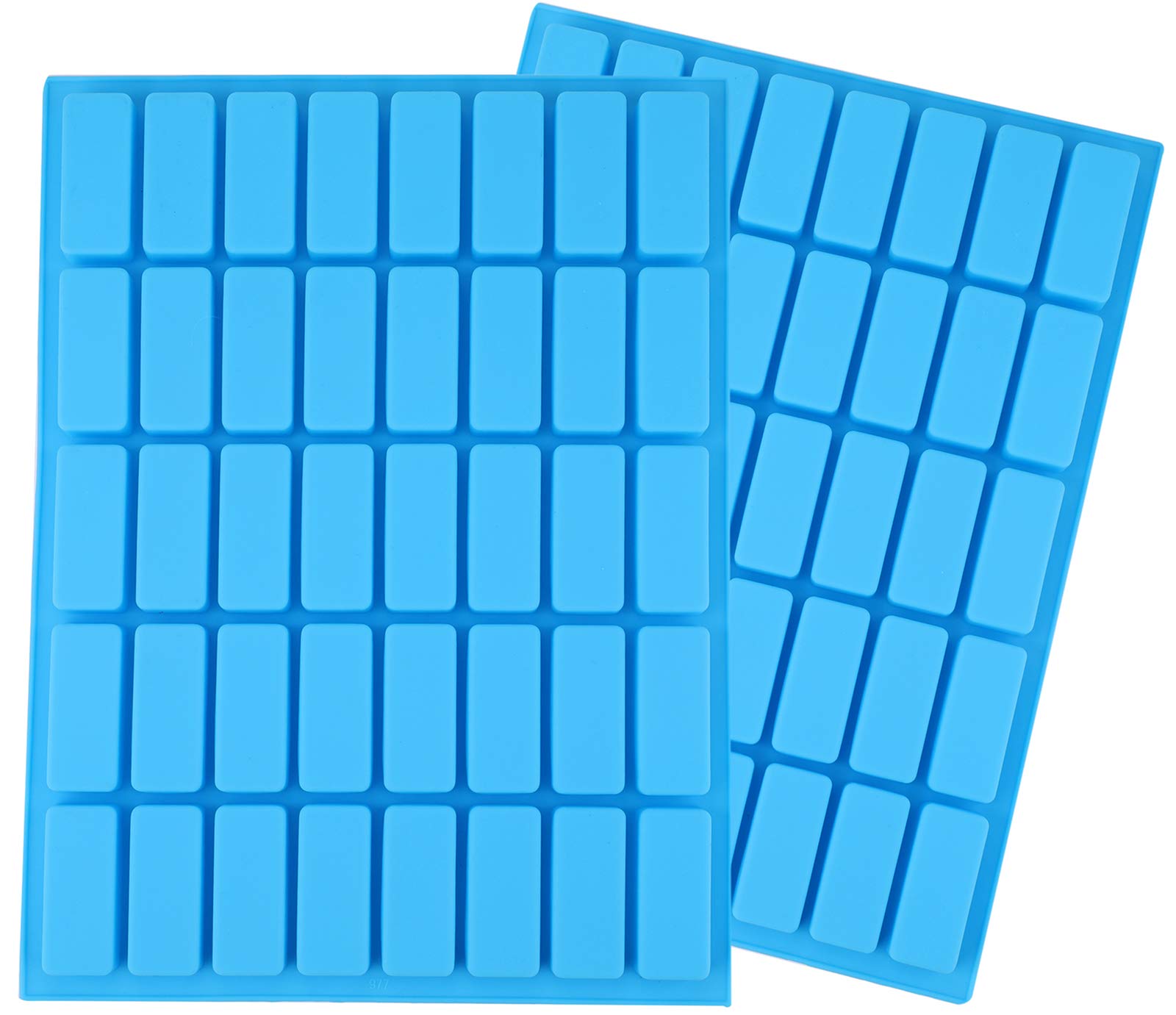 Lawei 2-Pack 40 Cavity Rectangle Silicone Candy Molds - Medium Narrow Caramel Chocolate Bar Molds, Protein Bar & Ice Cube Trays for Baking, DIY Treats, Soap Making - Perfect for Chocolate Truffles, Ganache, Jelly, Pudding & Homemade Candies
