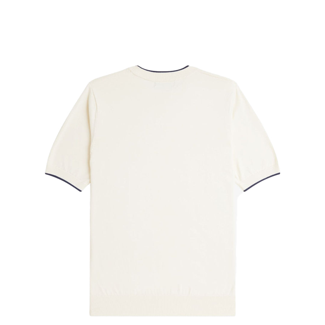 Soft Textured Knitted T-Shirt in Ecru - Comfortable Casual Wear for Everyday Outfits and Layering