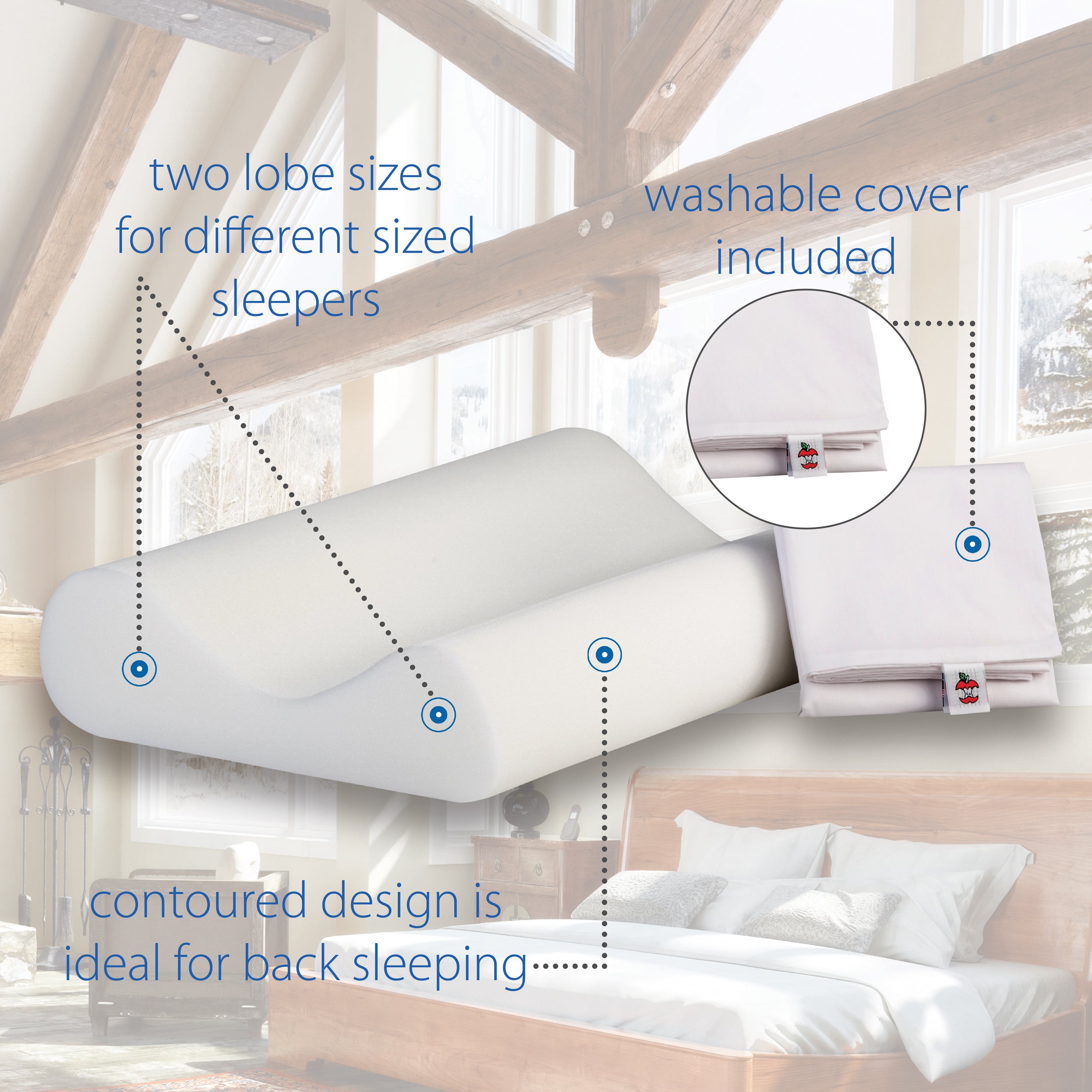 Orthopedic Memory Foam Cervical Pillow for Neck Pain Relief - Ergonomic Contour Support Pillow for Side, Back & Stomach Sleepers - Perfect for Home, Travel & Office Use