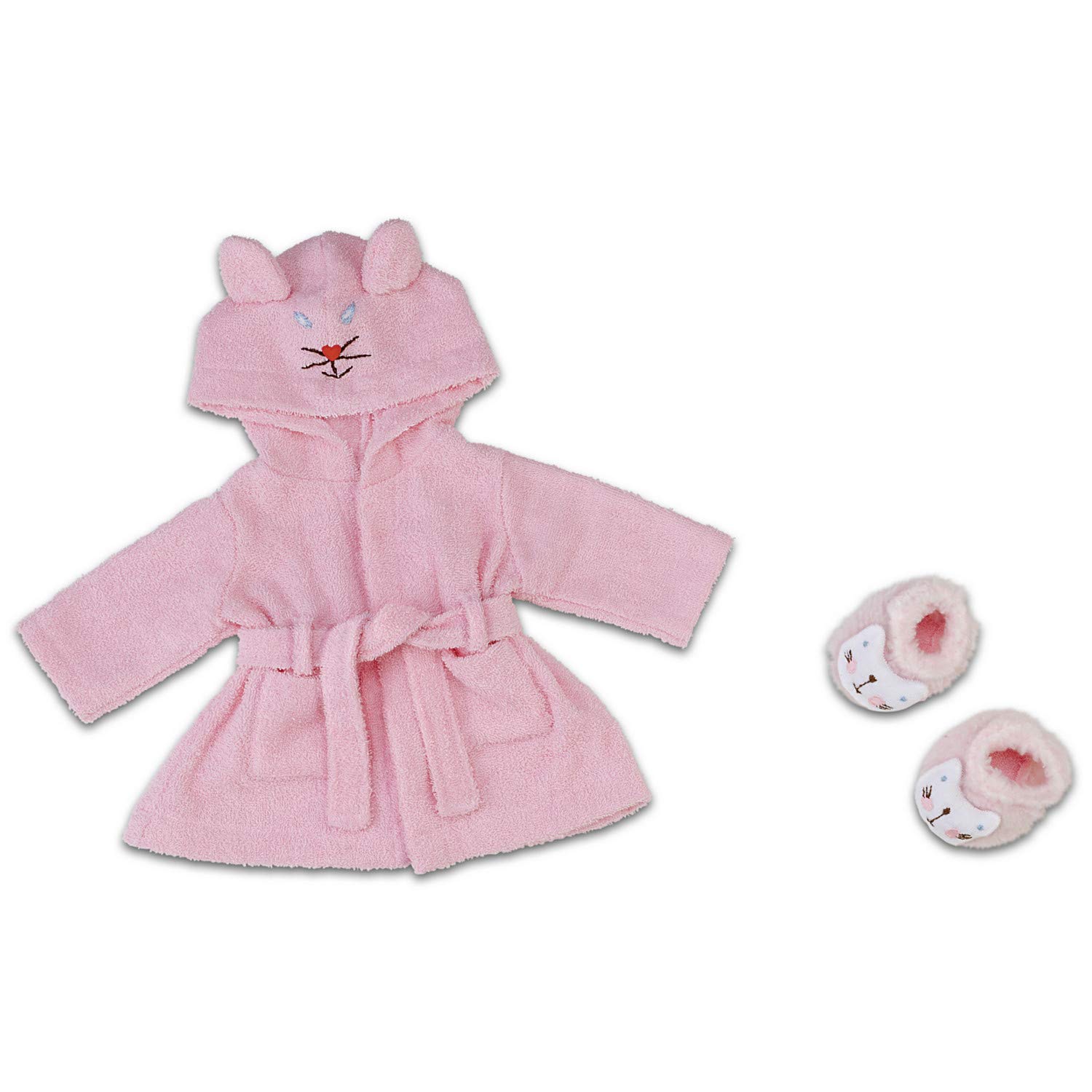 Ashton-Drake Galleries 17-19 Inch Baby Doll Robe & Fuzzy Slippers Set - Soft Plush Outfit for American Girl Dolls & Collectible Dolls - Perfect for Dress Up, Role Play & Display