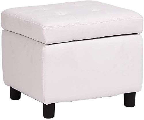 GTYT PU Leather Ottoman Footstool - Upholstered Storage Cube with 4 Legs for Living Room, Bedroom & Outdoor Use | Footrest, Dressing Stool & Toy Box Organizer