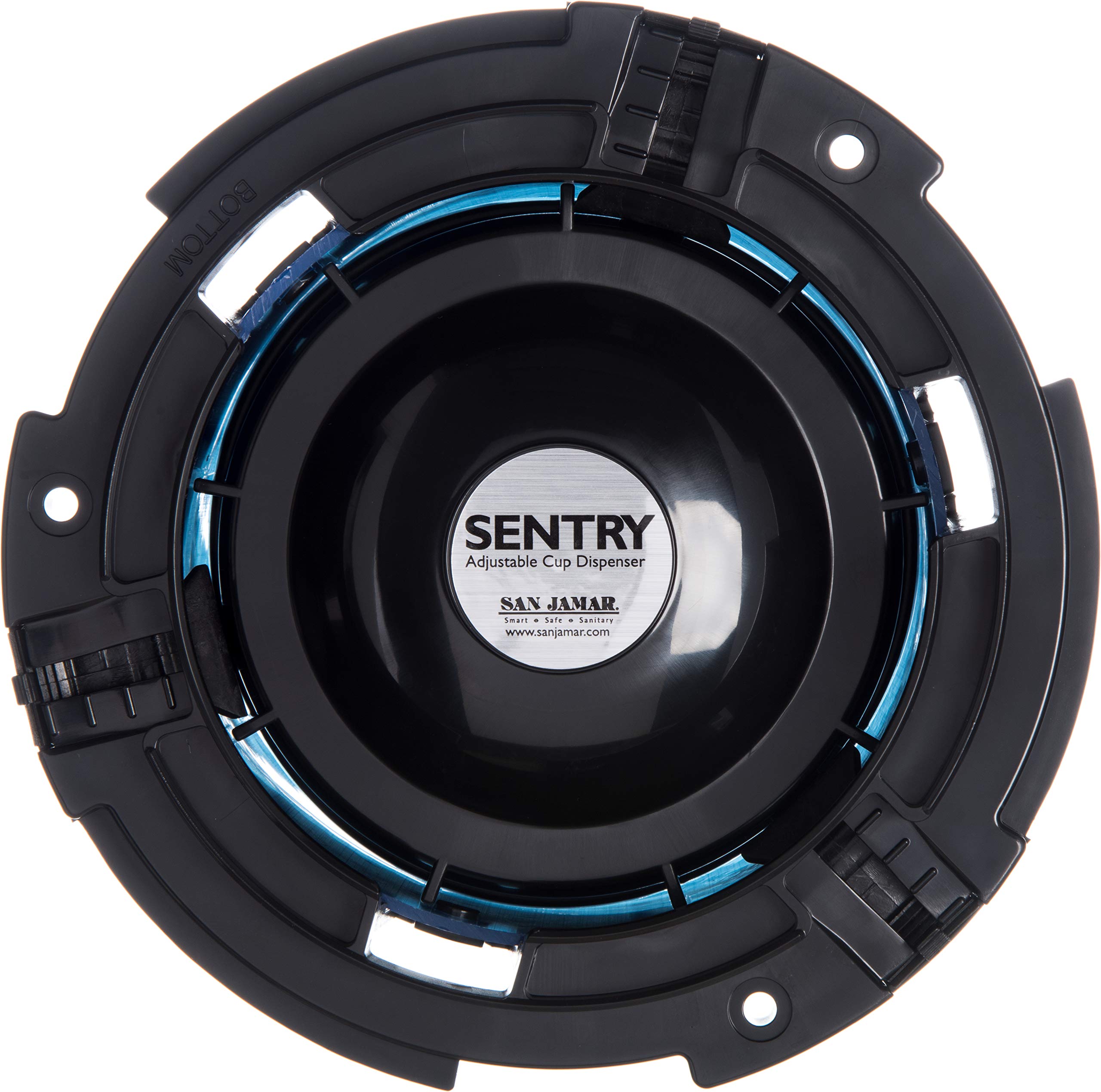 San Jamar Sentry In-Counter Cup Dispenser - Adjustable 8-44 Oz Plastic Cup Holder for Restaurants, Cafes & Fast Food - 23.5