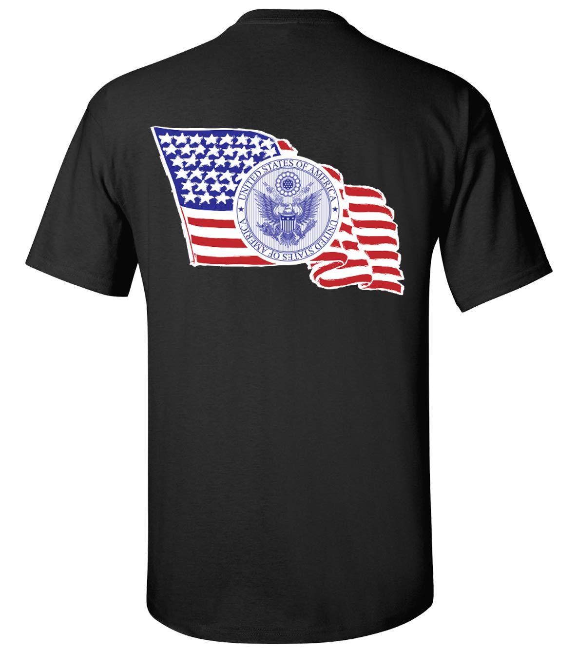 USA Flag & Seal Unisex Short Sleeve T-Shirt - Patriotic American Apparel for 4th of July, Veterans Day & National Pride Events