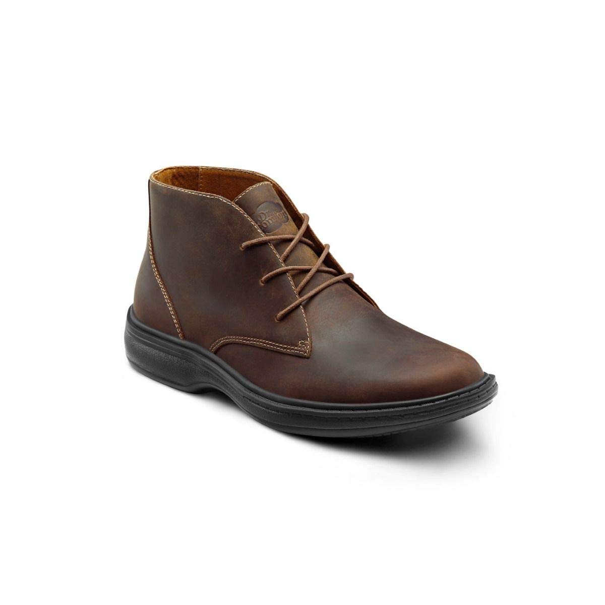 Dr. Comfort Ruk Men's Therapeutic Diabetic Extra Wide Boot - Leather Lace-Up Shoes for Swollen Feet & Arch Support - Ideal for Walking, Work & Daily Comfort