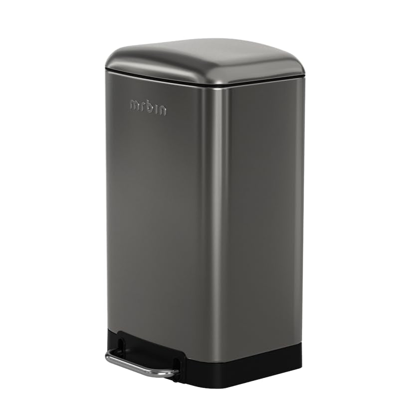 Stainless Steel Kitchen Trash Can 30L / 8gal, Eclipse Grey - Durable & Odor-Proof Garbage Bin for Home, Office, Restaurant Use