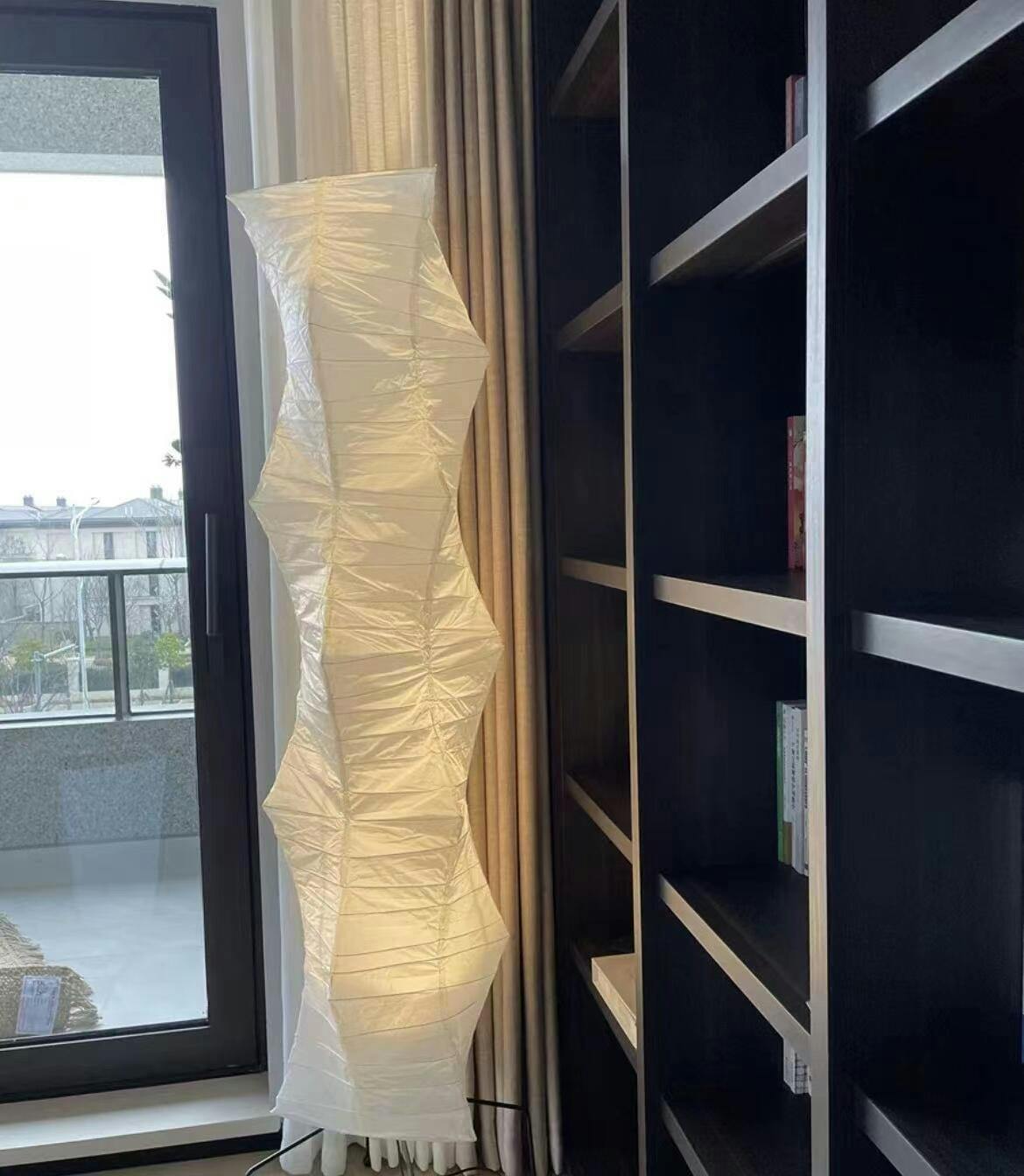 Akari Long Centipede Floor Lamp - Modern Japanese Inspired Lighting for Living Room, Bedroom & Office - Adjustable Height & Warm White LED Bulb Included - Perfect for Reading, Relaxing & Creating Ambient Lighting