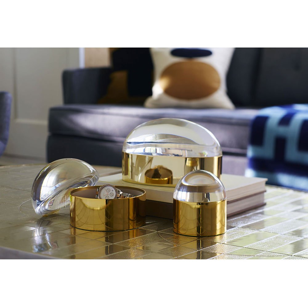 Jonathan Adler Medium Globo Box in Gold - Stylish Decorative Storage for Home & Office Organization