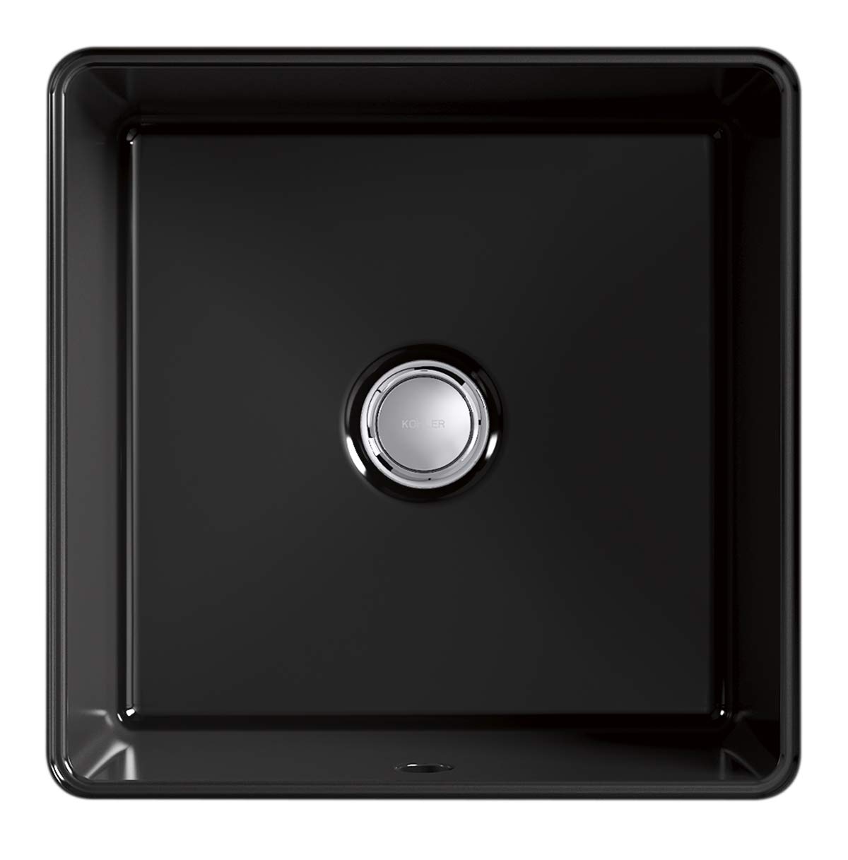 Kohler 8188-7 Black Bathroom Sink - Modern Drop-in Porcelain Basin for Bathroom Vanity, Powder Room & Guest Bath Installation