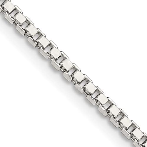 925 Sterling Silver 2mm Box Chain Necklace for Women & Men - Durable Lobster Clasp Jewelry Gift for Anniversary, Birthday & Everyday Wear
