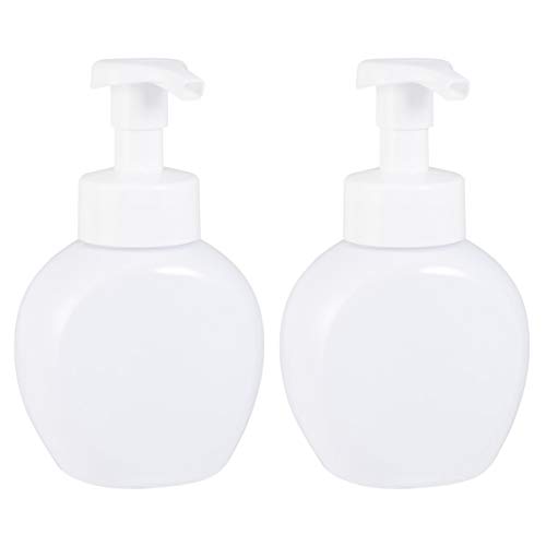 Healifty 2 Pack 300ml Foam Soap Dispenser Pump Bottles - Refillable Liquid Soap Dispenser for Shampoo, Body Wash & Hand Soap - Perfect for Bathroom, Kitchen & Travel (White)
