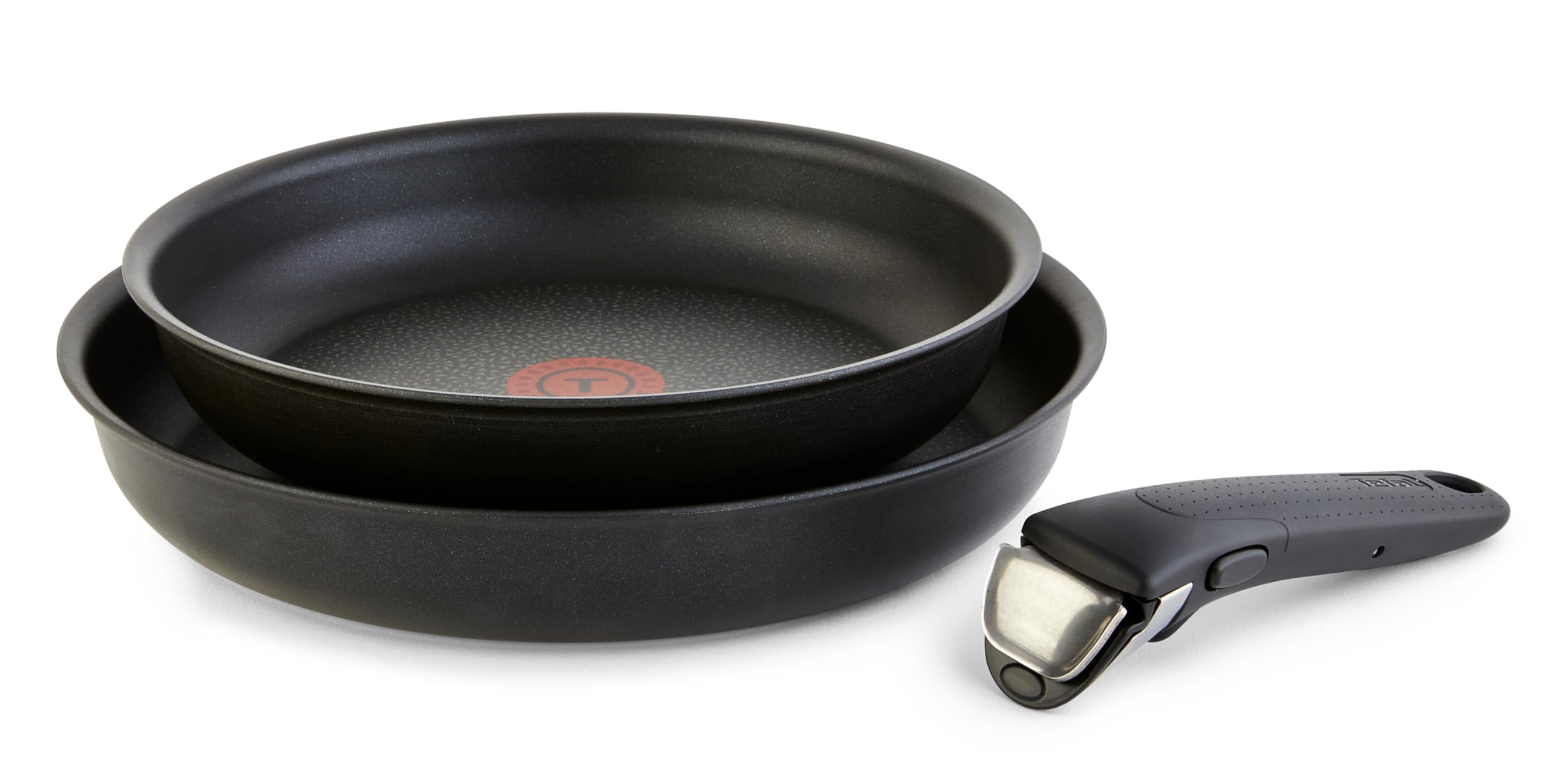 T-FAL Ingenio Expertise 3-Piece Non-Stick Cookware Set with Detachable Handle - Stackable Pots and Pans, Oven & Dishwasher Safe, Induction Compatible - Perfect for RV, Camping, Home Cooking & Small Spaces