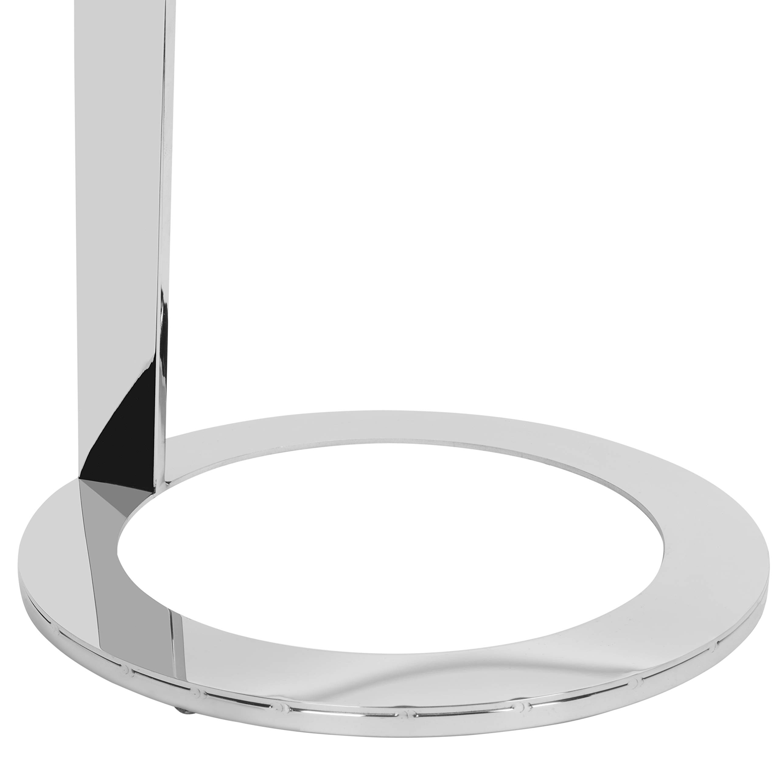 Safavieh Couture Home Mariana Chrome Stainless Steel Glass Top End Table - Modern Side Table for Living Room, Bedroom & Office Decor