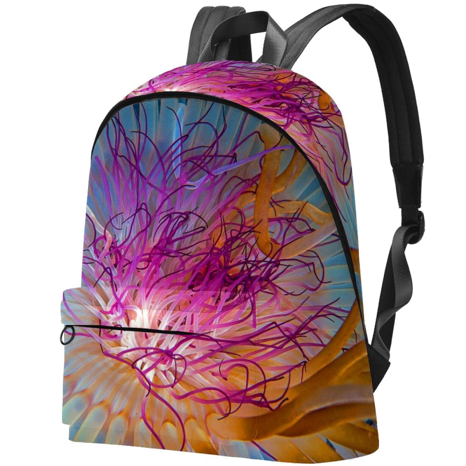 Stylish Canvas Backpack for College & Travel - Unisex Waterproof Laptop Backpack with Jellyfish Abstract Art Print - Perfect for School, Work, Commuting & Weekend Getaways