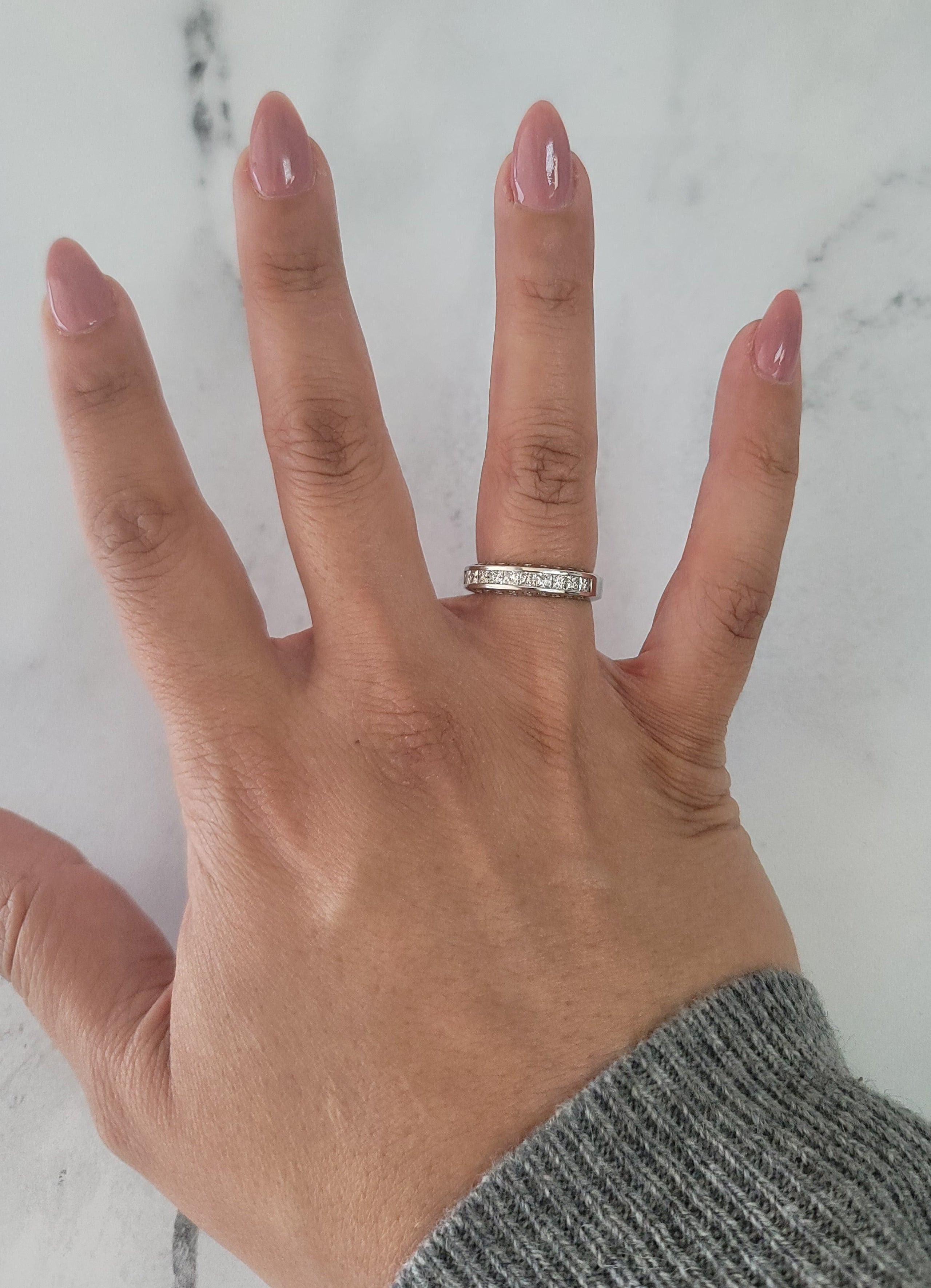 1 Carat Princess Cut Diamond Ring - 14K White Gold Wedding Band for Women, Perfect for Engagement, Anniversary & Special Occasions