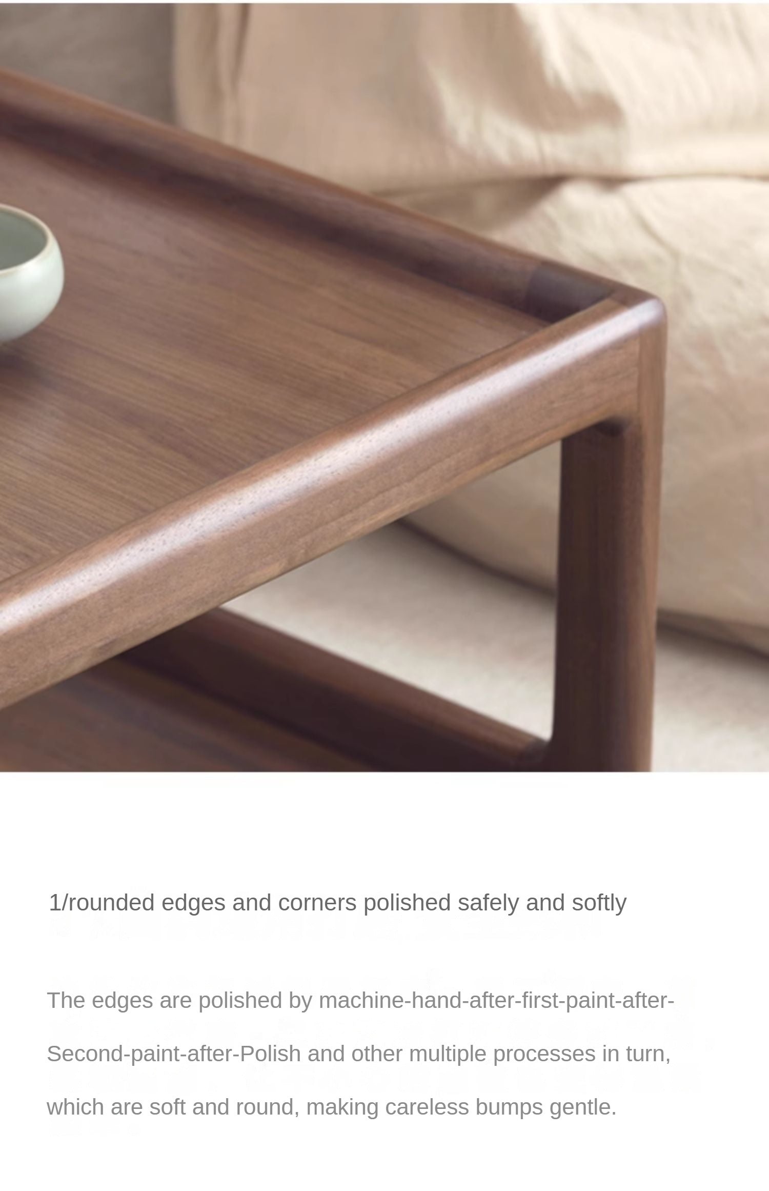 Premium Black Walnut, Ash & Oak Solid Wood Japanese Tatami Tea Table - Traditional Zen Style Low Table for Tea Ceremony, Meditation & Living Room Decor