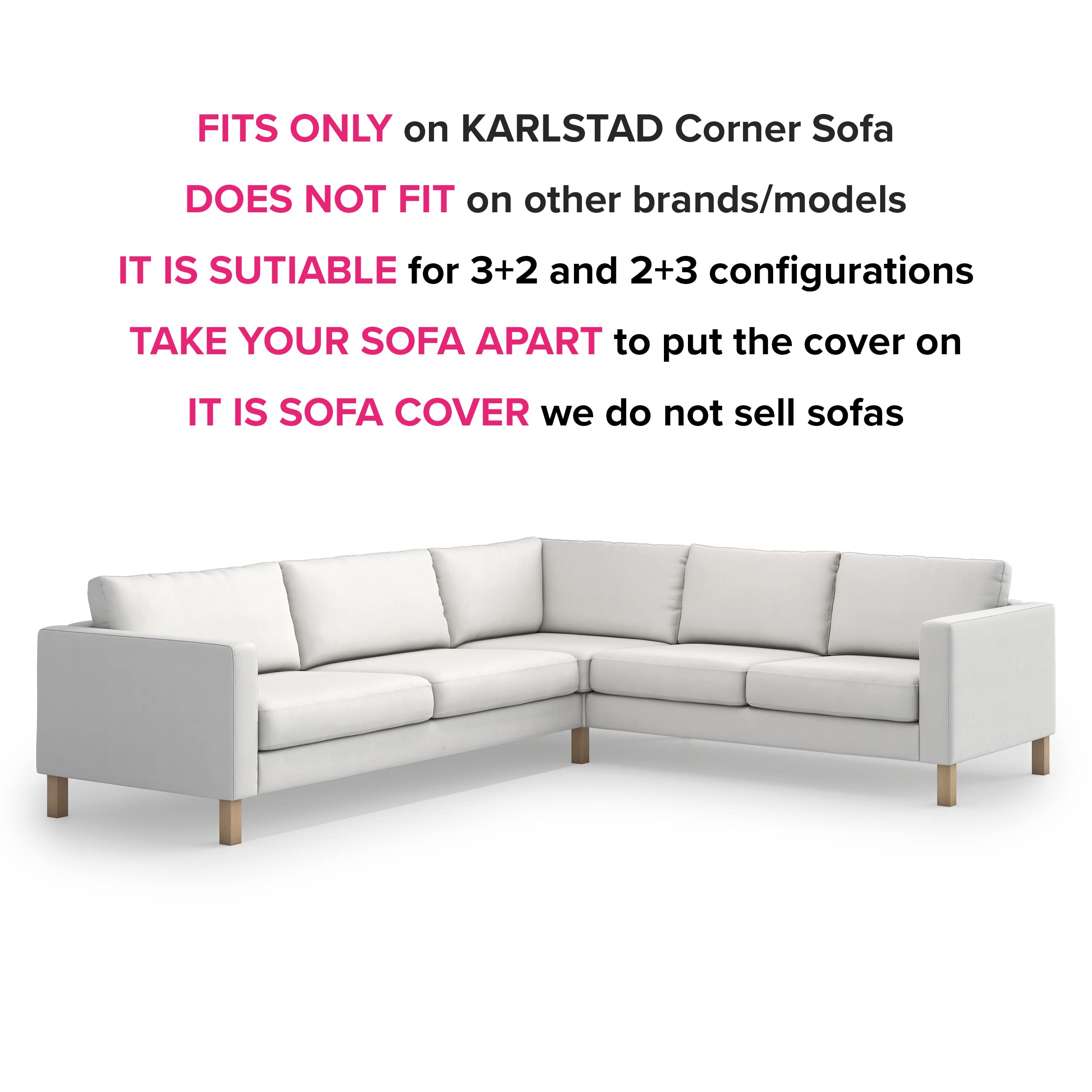 Heavy Duty Durable IKEA Karlstad Sofa Cover Replacement - Polyester Navy Blue Slipcover for Sectional & Corner Couch - Perfect for Home, Office, and Living Room Protection