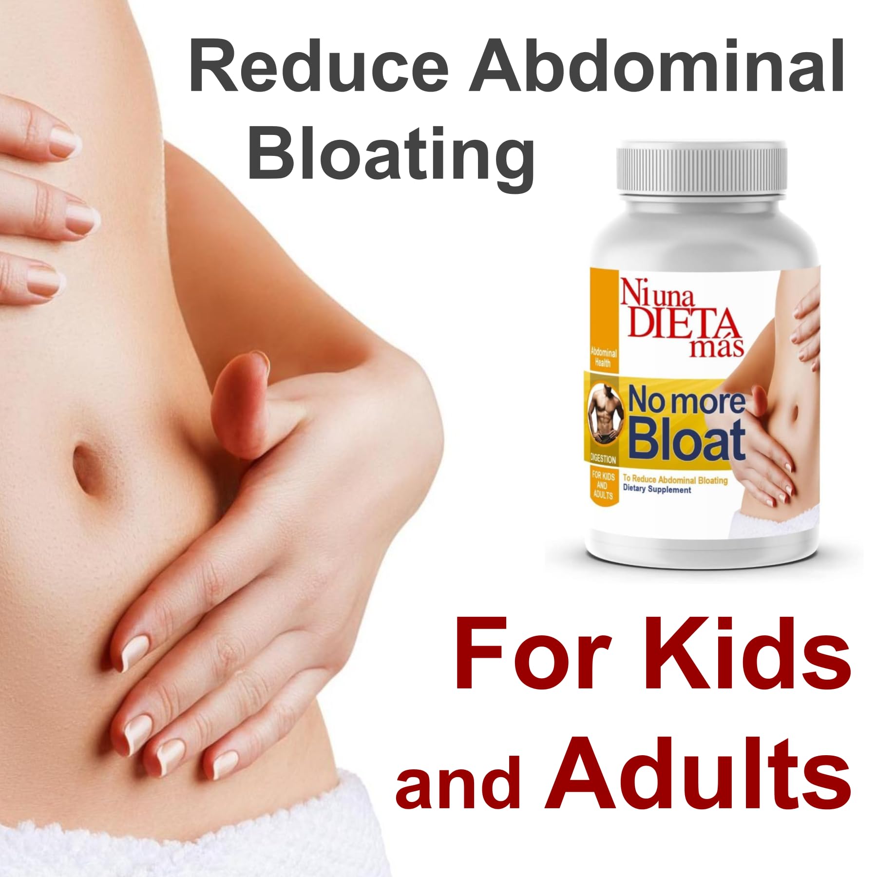 Best Digestive Enzymes for Kids & Adults - Reduce Abdominal Bloating & Gas Relief for Multiple Foods (Dairy, Fruits, Vegetables, Meat) - 60 Capsules Supplement for Better Digestion After Meals & Travel