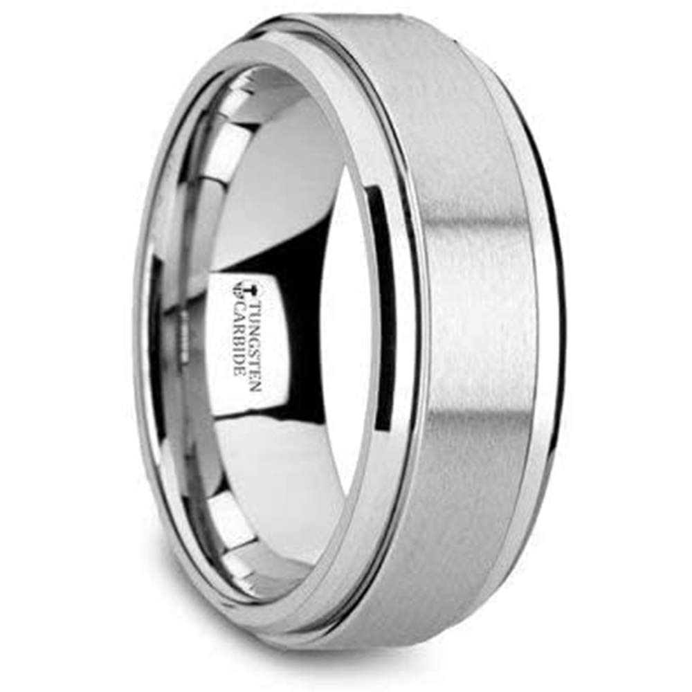 Thorsten Jewelry 8mm Tungsten Carbide Spinner Ring - Durable Spinning Wedding Band for Men & Women - Perfect for Fidgeting, Stress Relief & Fashion Accessory