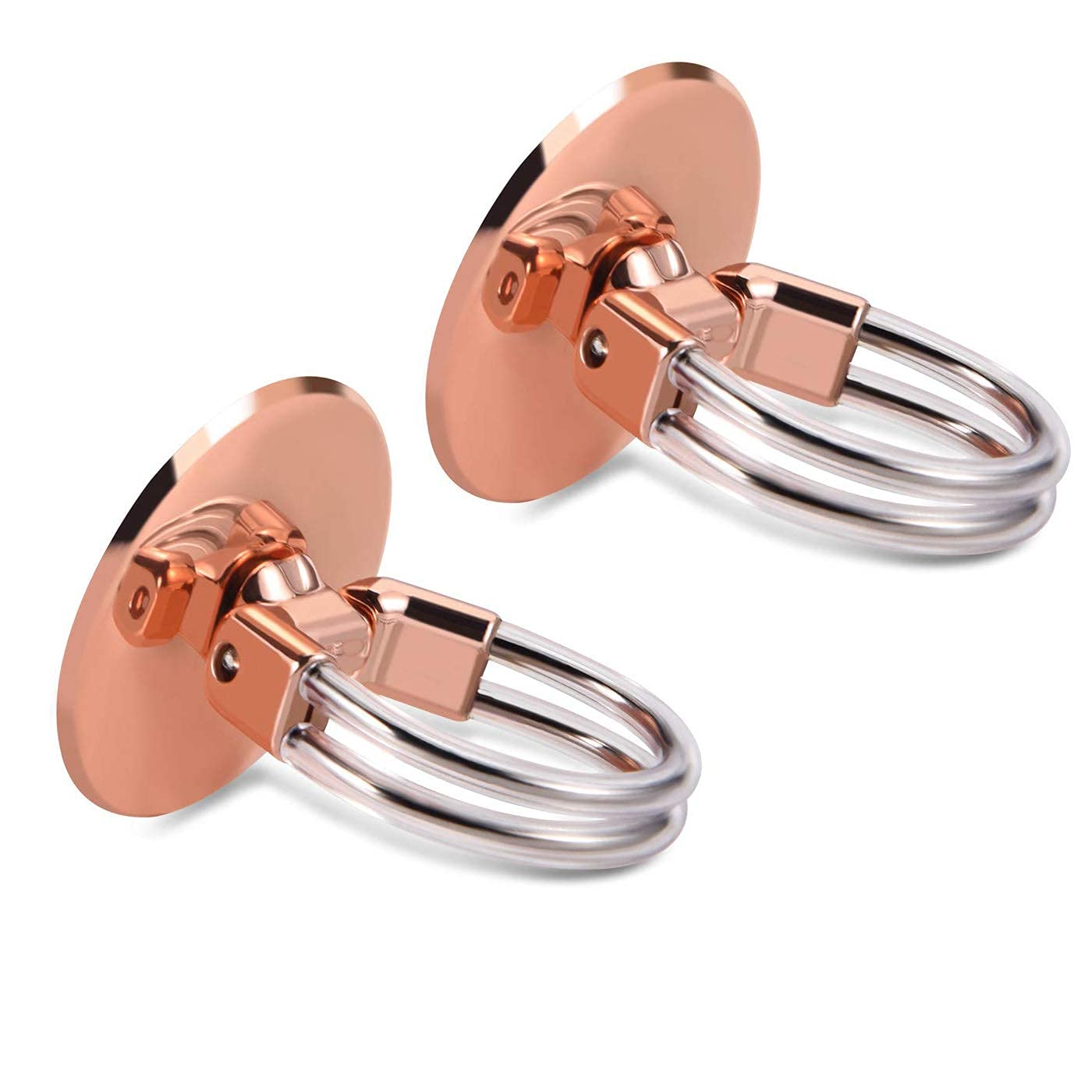 2-Pack Universal Phone Ring Holder & Stand - 3-in-1 Car Vent Mount, Finger Grip & Tablet Stand for iPhone, Samsung, Smartphones (Rose Gold) - Perfect for Driving, Watching Videos & Secure Grip
