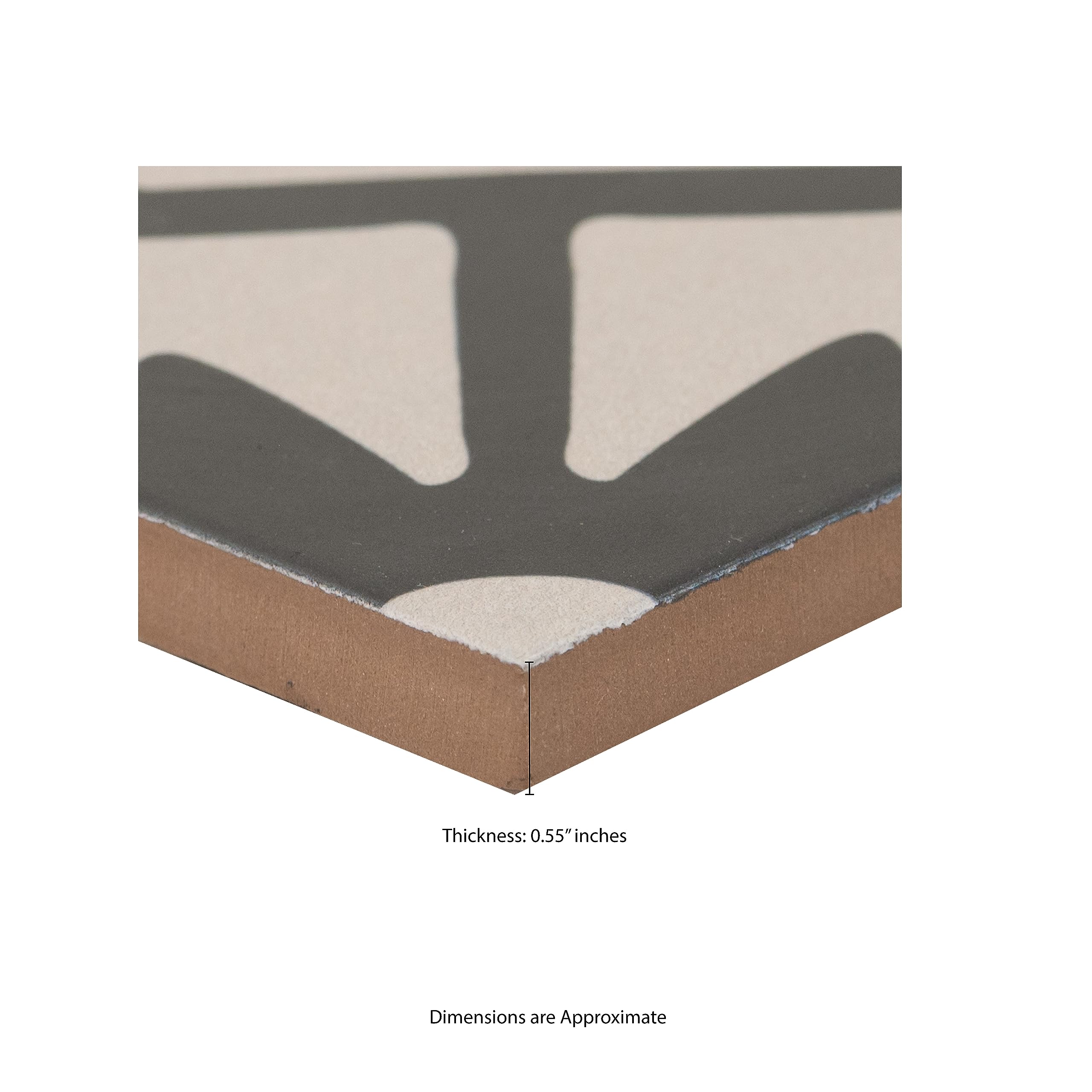 MSI Tahari 8x8 Inch Encaustic Matte Porcelain Tile - Waterproof Floor & Wall Tile for Bathroom, Kitchen Backsplash, Shower & Accent Wall - Durable Ceramic Tiles for Home, Office & Commercial Spaces