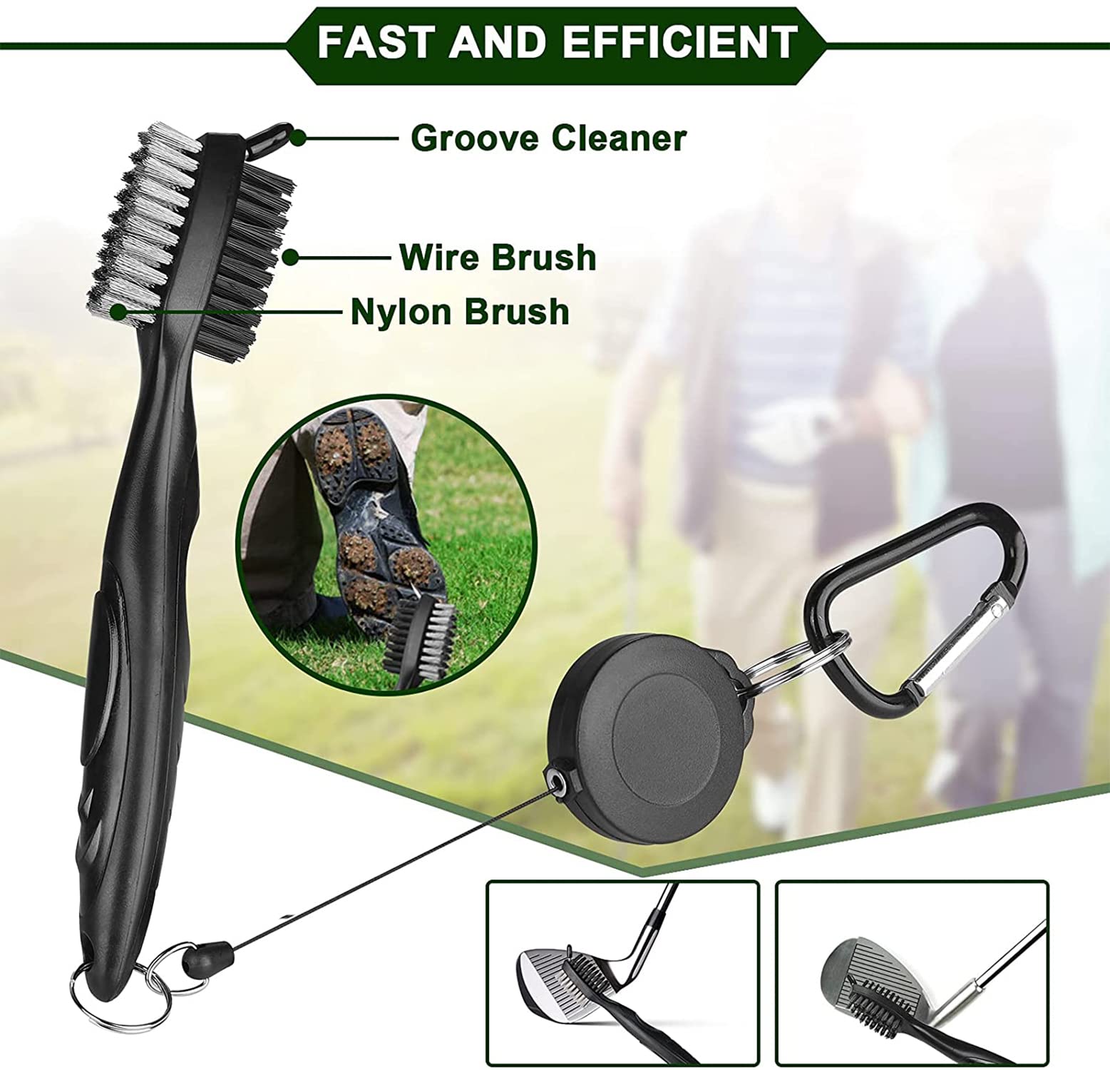 Premium Microfiber Golf Towel Set with Divot Tool & Brush - Durable Golf Accessories for Men & Women - Black Golf Bag Towel & Rag - Perfect for Cleaning Clubs, Balls & Gear During Play - Bulk Golf Gift Kit