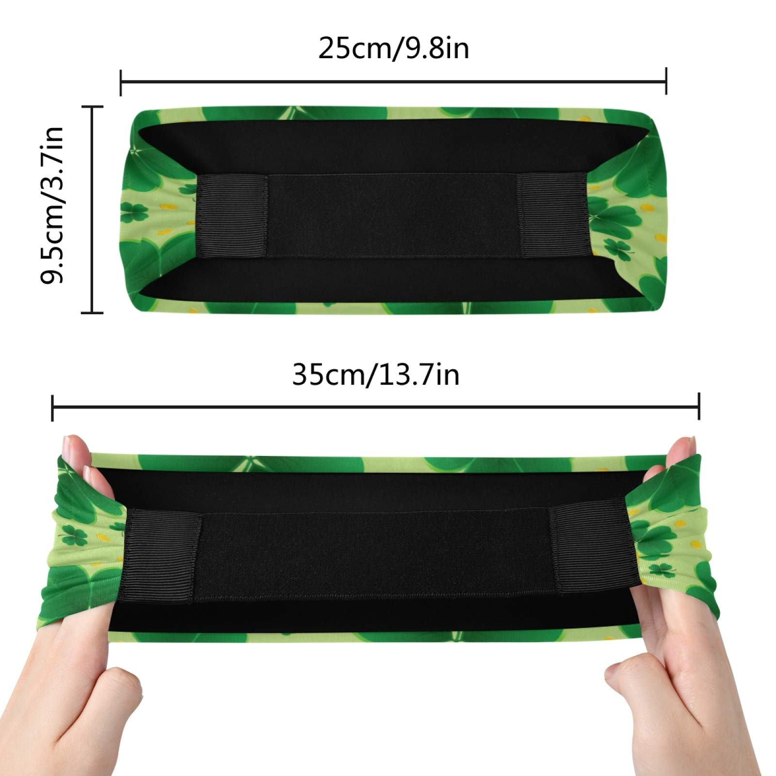 Women's Sports Headbands - St. Patrick's Day Shamrock Clover Design, Breathable & Quick-Dry Elastic Hair Bands for Running, Yoga, Workouts & Fitness Activities