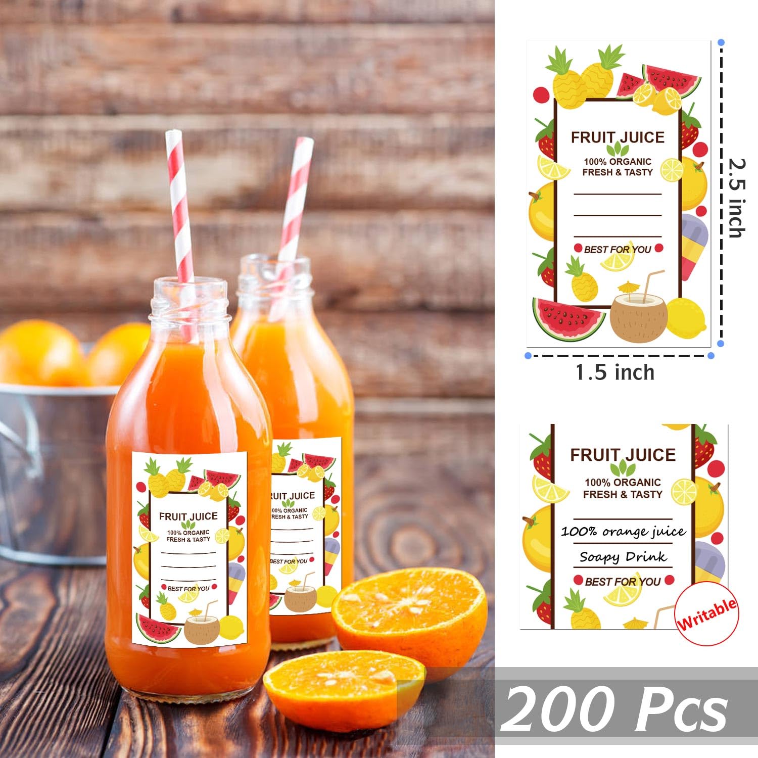 Waterproof Plastic Bottle Labels & Stickers - 1.5