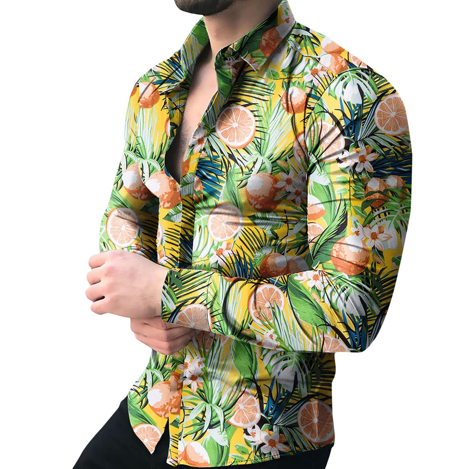 Men's Button-Down Dress Shirts - Long Sleeve Turtleneck Tops for Work & Casual Wear