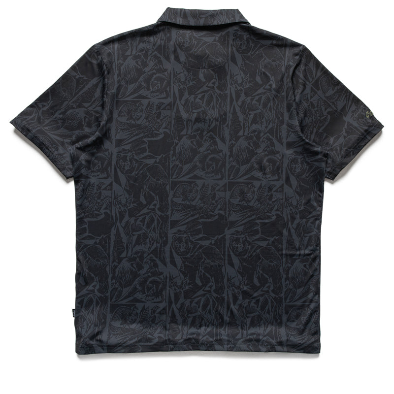 Malbon Golf Wild Life Performance Polo Shirt for Men - Moisture-Wicking & Breathable - Black - Perfect for Golfing, Casual Wear & Outdoor Activities