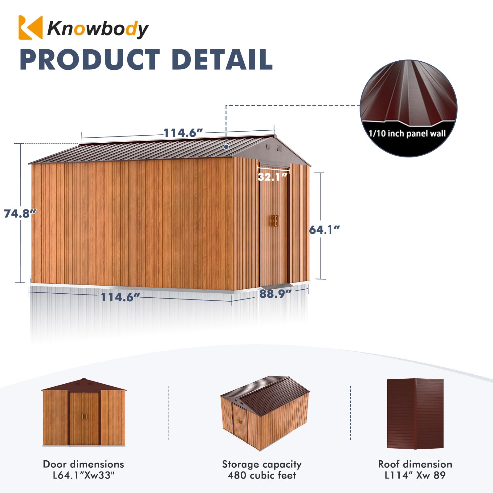 8x10 FT Metal Storage Shed - Heavy Duty Steel Garden Shed with Sliding Door & Ventilation - Outdoor Utility Shed for Bikes, Tools, Lawn Equipment - Perfect for Backyard, Patio & Garage Organization