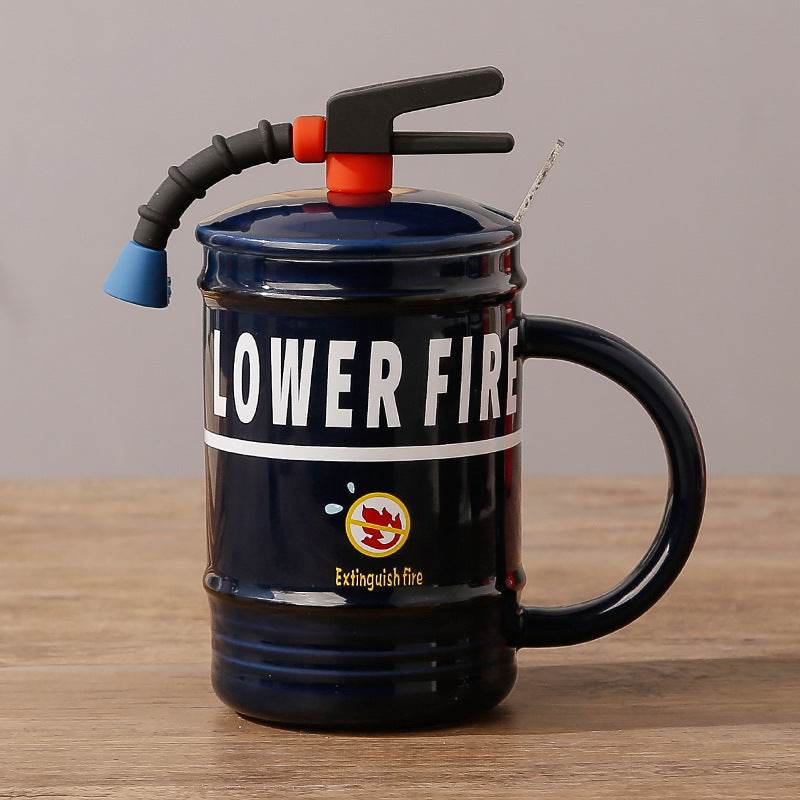 Funny Fire Extinguisher Coffee Mug - Novelty Ceramic Cup for Office Humor & Firefighter Gifts - Perfect for Coffee Lovers, Pranks & Workplace Decor