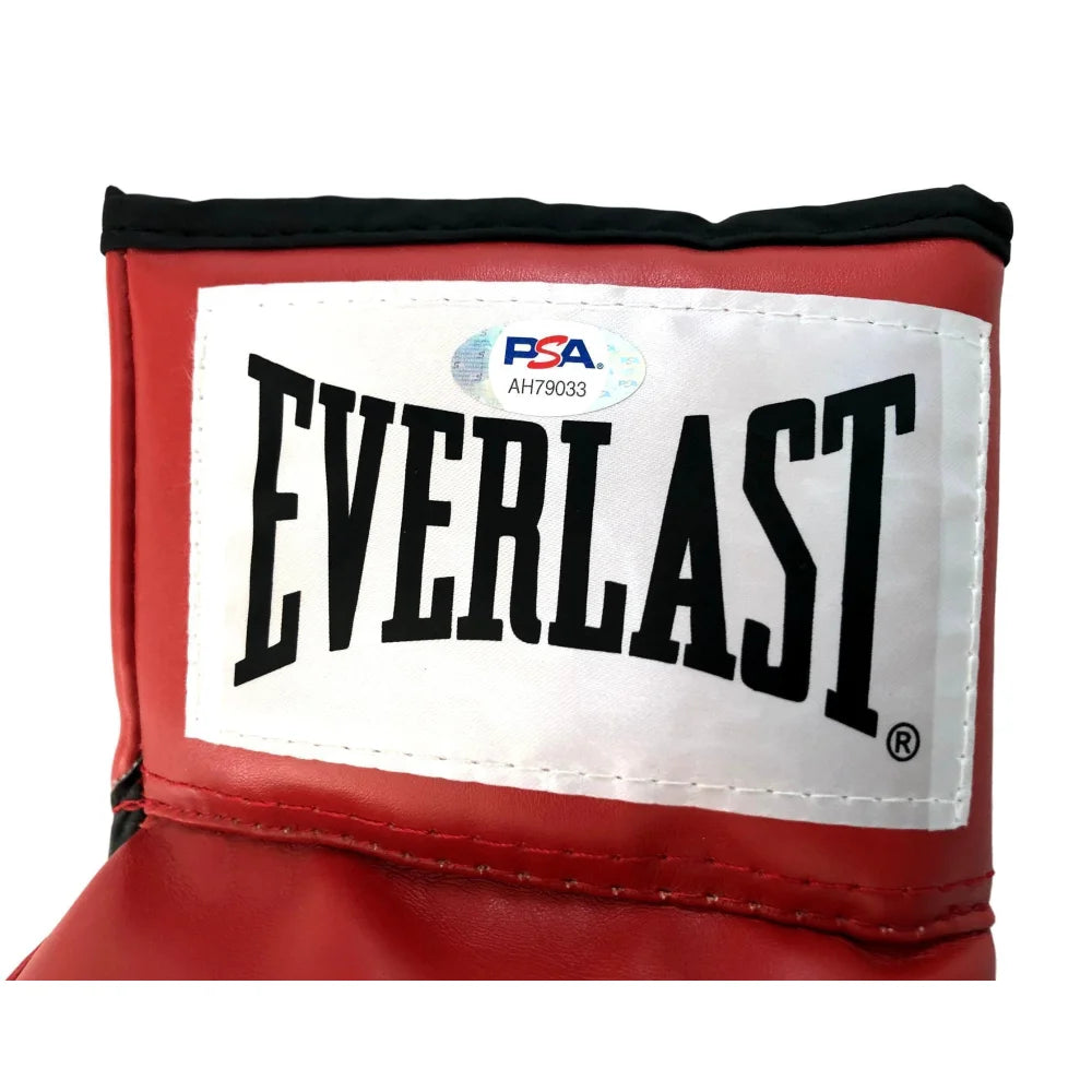 Floyd Mayweather Jr. Signed Red Everlast Left Boxing Glove with PSA/DNA COA - Authentic Autograph for Collectors, Boxing Fans & Sports Memorabilia Enthusiasts - Perfect for Display in Man Cave, Sports Room or Office