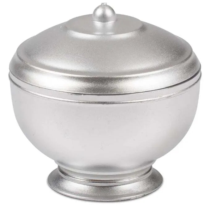Eskoffie Silver & White Porcelain Tureen with Lid - 1.5 oz (45ml) - Elegant Serving Dish for Coffee, Tea, Desserts & Party Entertaining