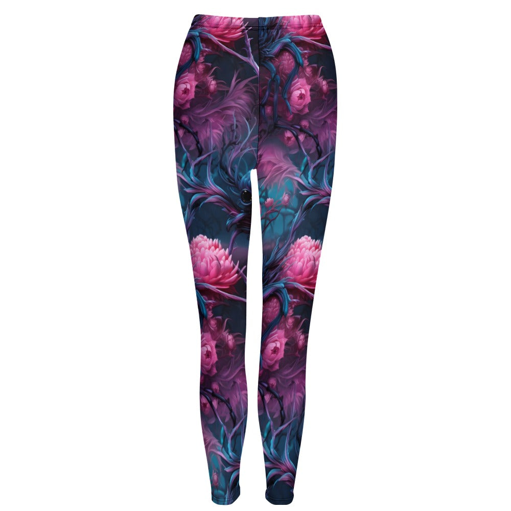 Spooky Forest Print Leggings for Women - Halloween Costume, Cosplay & Gothic Fashion Outfits