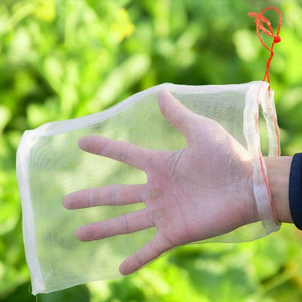 Maius 100 Pack 4x6 Inch Reusable Nylon Mesh Bags with Drawstring - Fruit Protection Bags for Plants, Seeds, Flowers & Vegetables | Garden Pest Control, Harvest Storage & Organizing Small Items