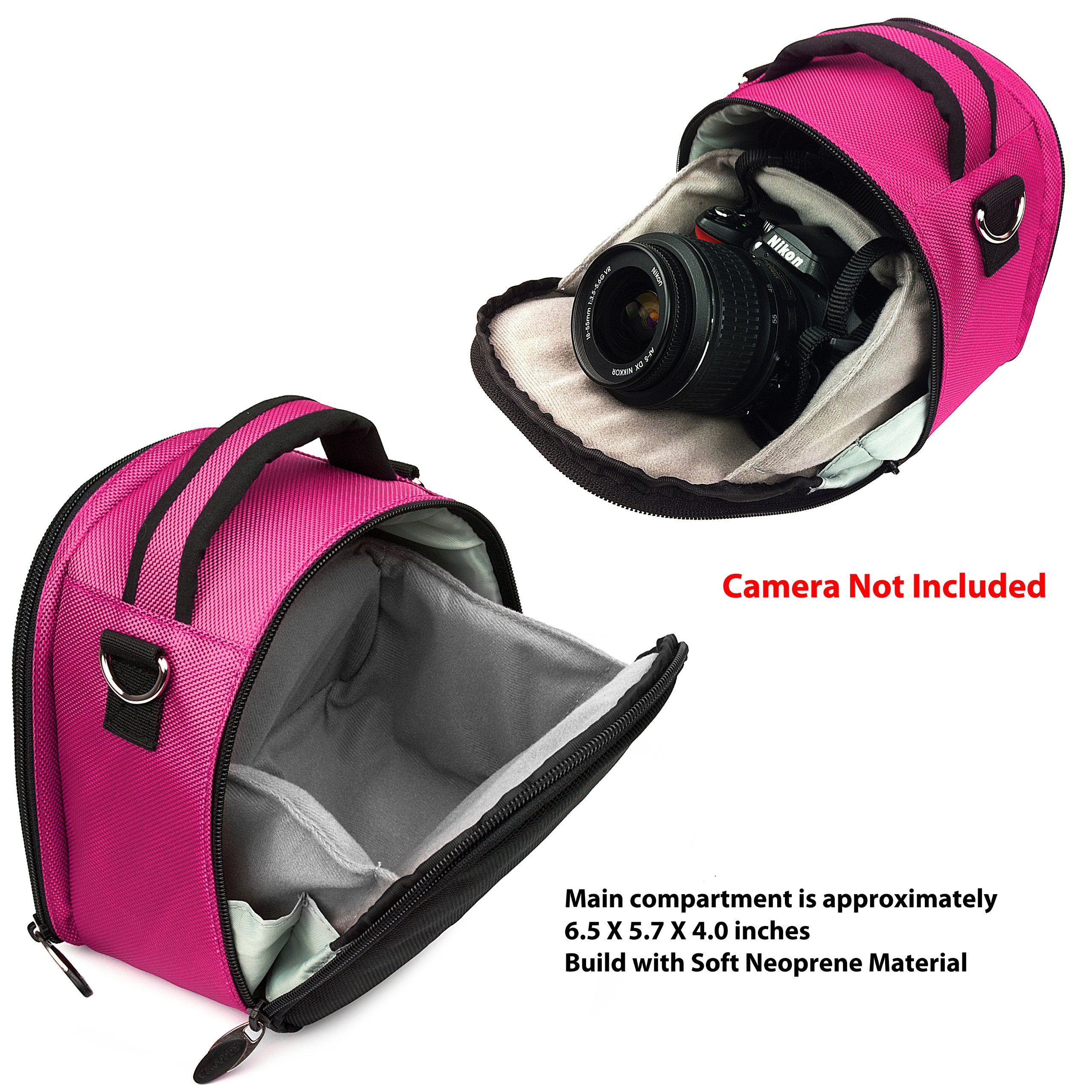 Laurel DSLR Camera Travel Bag Case for Canon EOS 600D (Rebel T3i), 60D, 650D (Rebel T4i), 6D - Includes Screen Protector & Mini Tripod - Perfect for Travel, Hiking & Photography Adventures