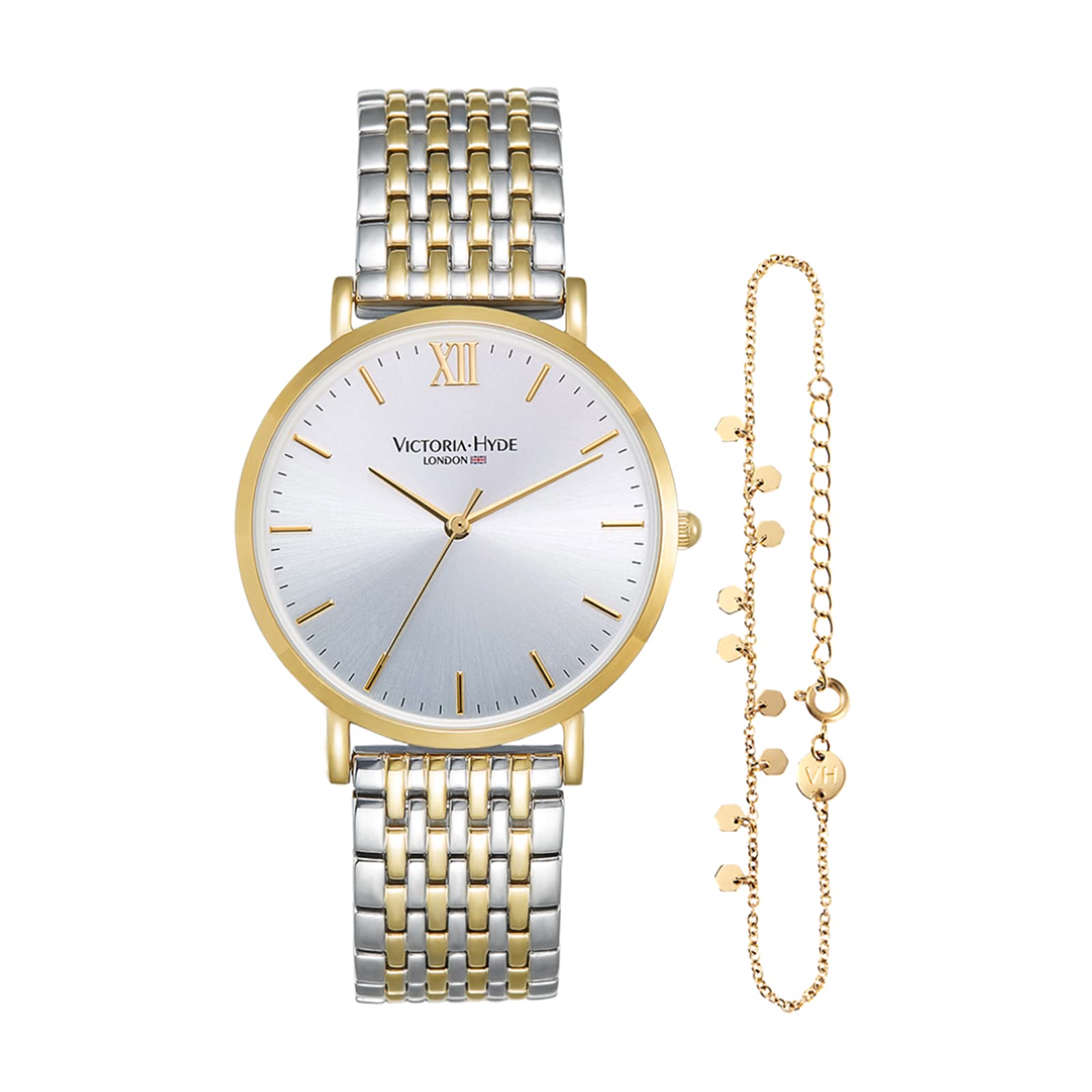 VICTORIA HYDE Women's Gold Analog Quartz Watch - Stainless Steel Waterproof Ladies Wristwatch with Bracelet Set | Perfect for Everyday Wear, Office & Special Occasions