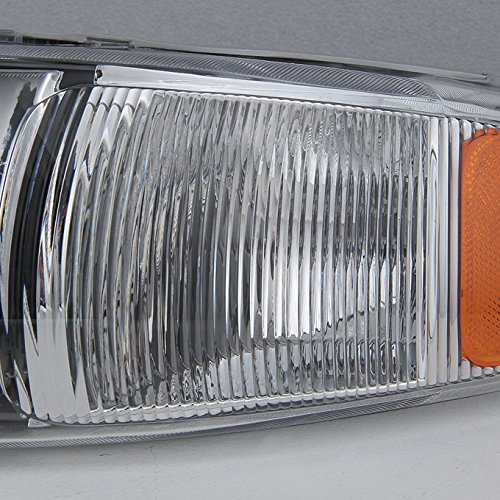 AKKON Replacement Chrome Bezel Headlights for Buick Century & Regal - Driver & Passenger Side Headlamp Pair - Perfect for Night Driving & Enhanced Visibility