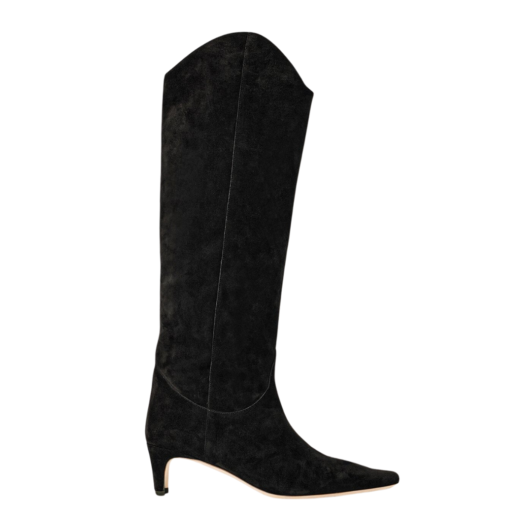 Black Suede Western Wally Boots for Women - Stylish Cowgirl Ankle Boots with Comfortable Heel - Perfect for Country Dancing, Rodeo Events & Western Fashion Outfits